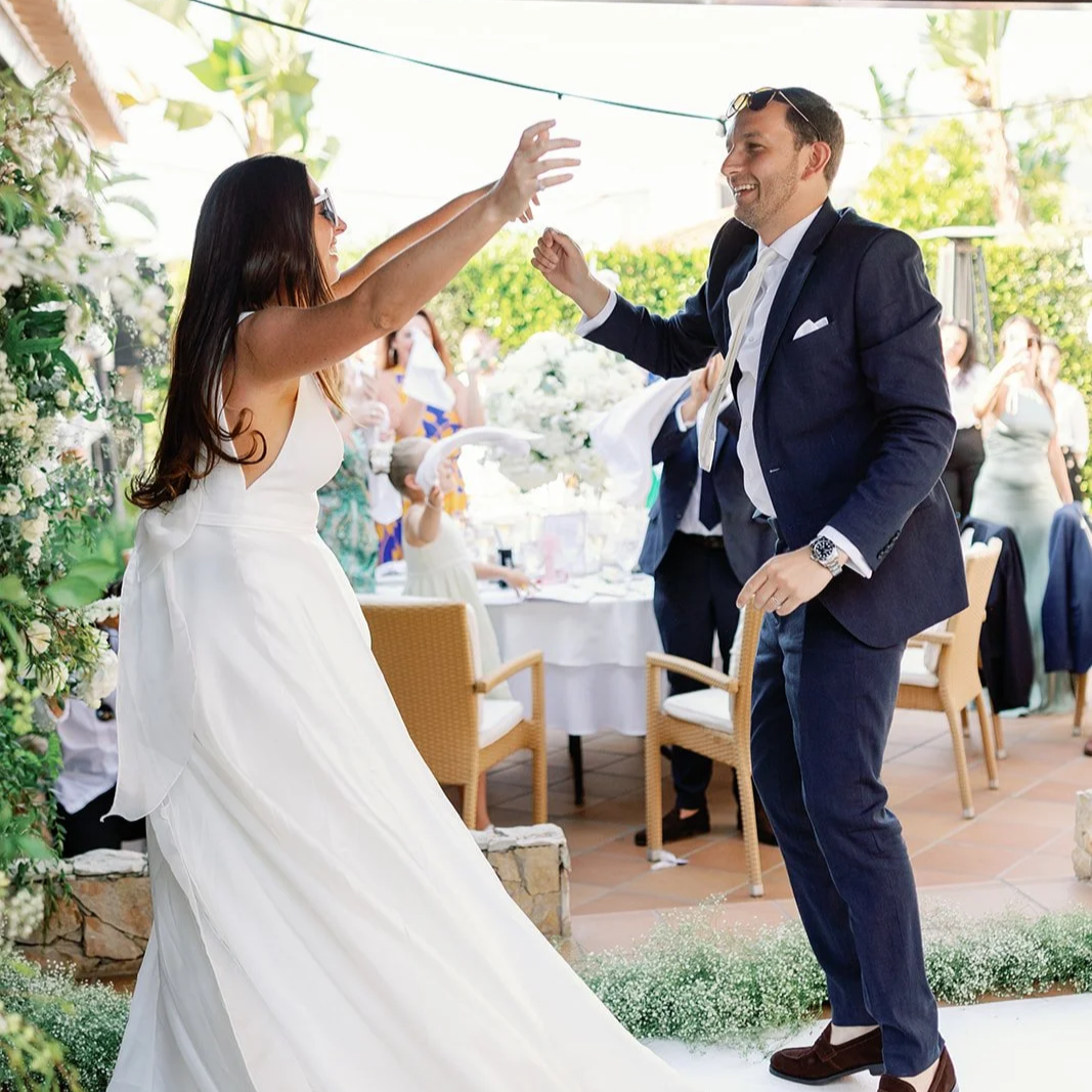 Charlotte and Marc had a destination wedding in Portugal. Photography by Visual Stories. We worked together on their stationery, creating a luxurious suite, bespoke watercolour wedding stationery - invitations, RSVP card and order of the weekend card