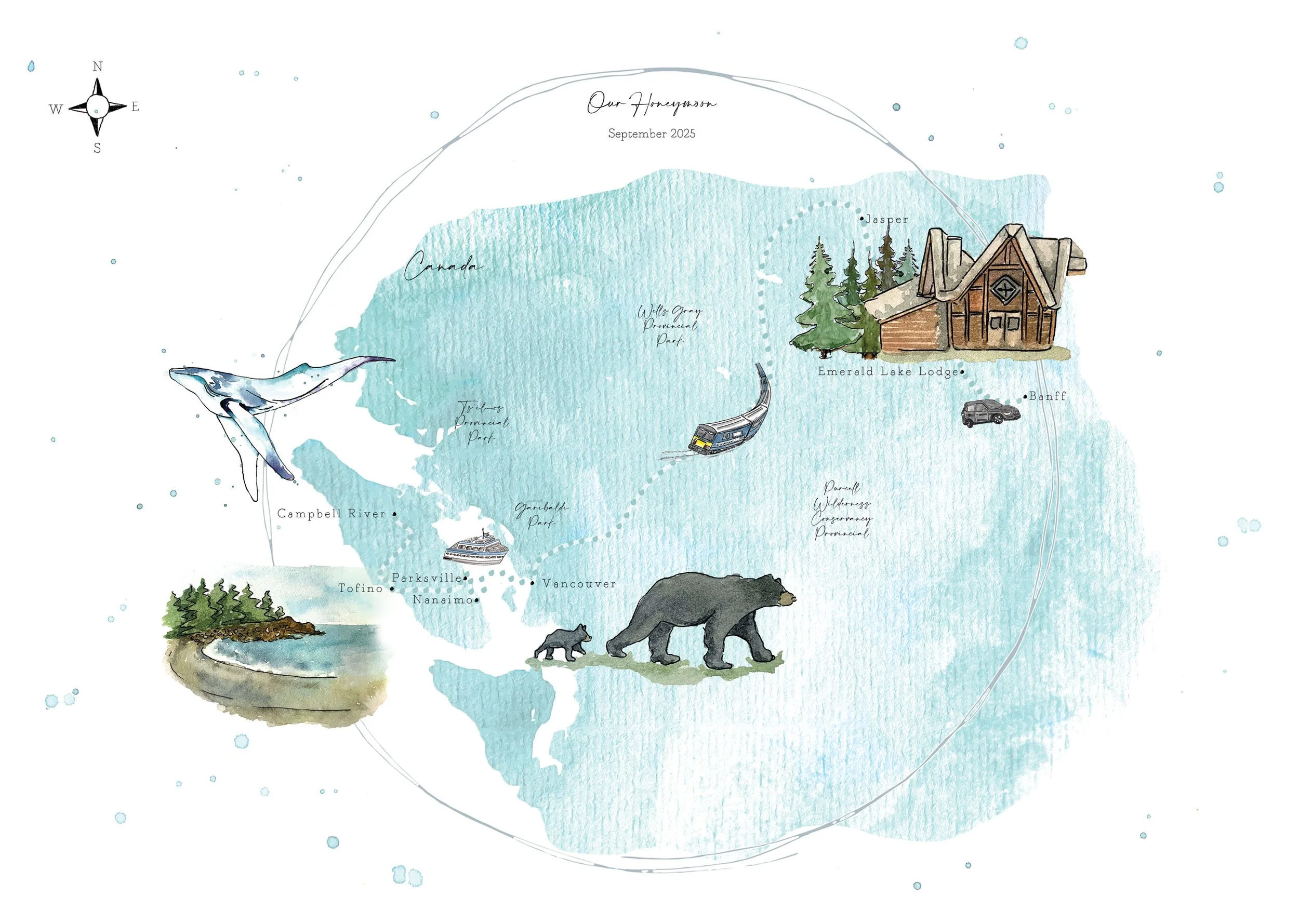 illustrated map of memories