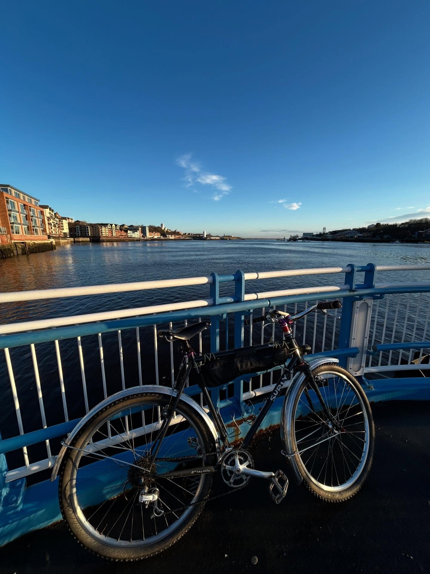 A little trip on @shieldsferry 
Great light again today!!
#cycling #tyneandwear #northshields #surlybikes #gravelbike