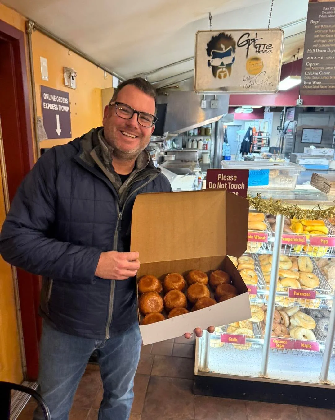 Kweenies are a Big Deal around here &hearts;️ Pickup day for Bake at Home Kits is today. Jim our first customer picked his up along with a dozen ready to eat !!! Open today until 2. Once again I urge folks to pre order as we have been selling out of 