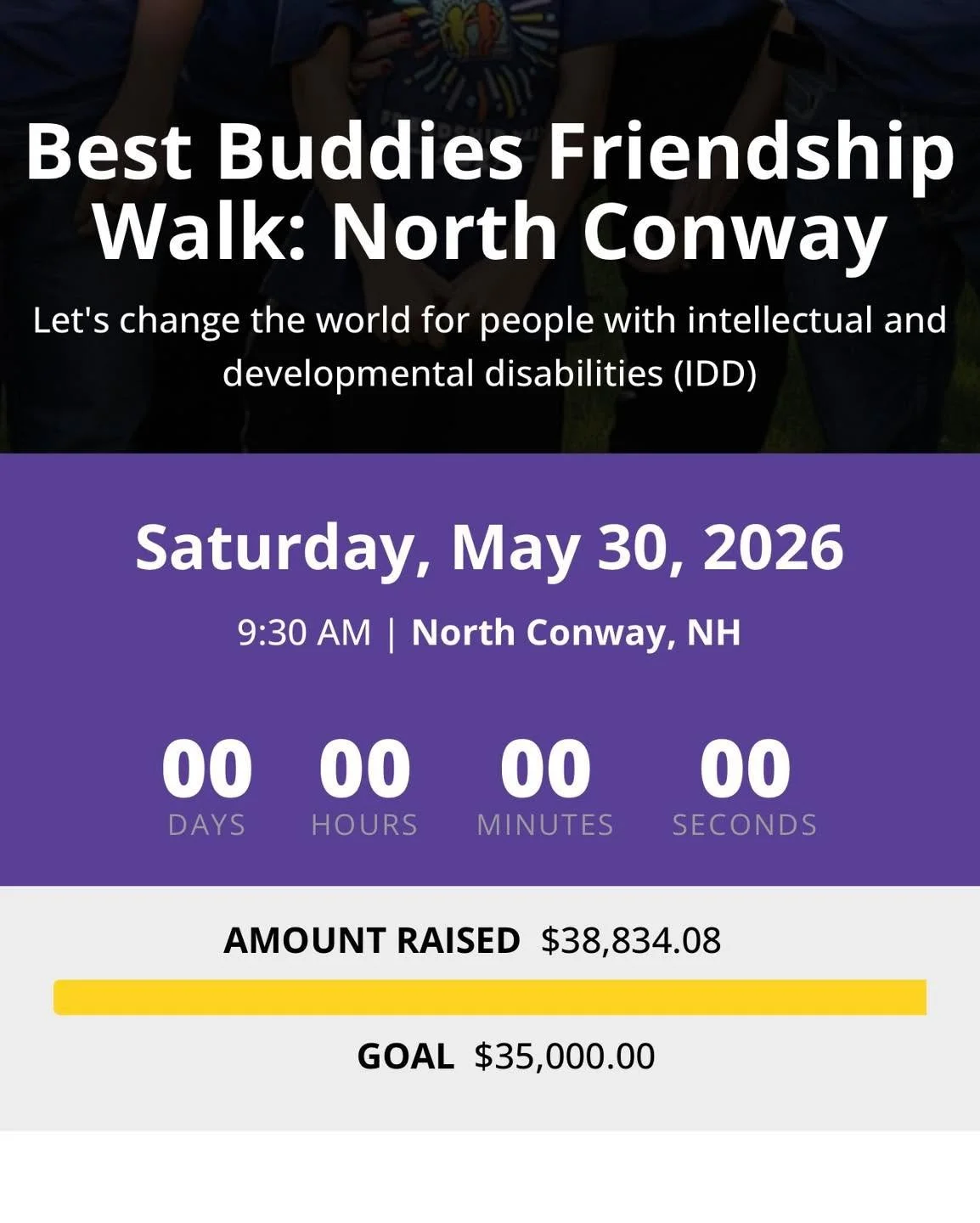 We more than doubled our original goal for our inaugural Best Buddies North Conway Friendship Walk !!!Tremendous effort by so many folks and great job Mount Washington Valley 👏👏👏
We will celebrate by visiting the BB Club at Kingswood High School t