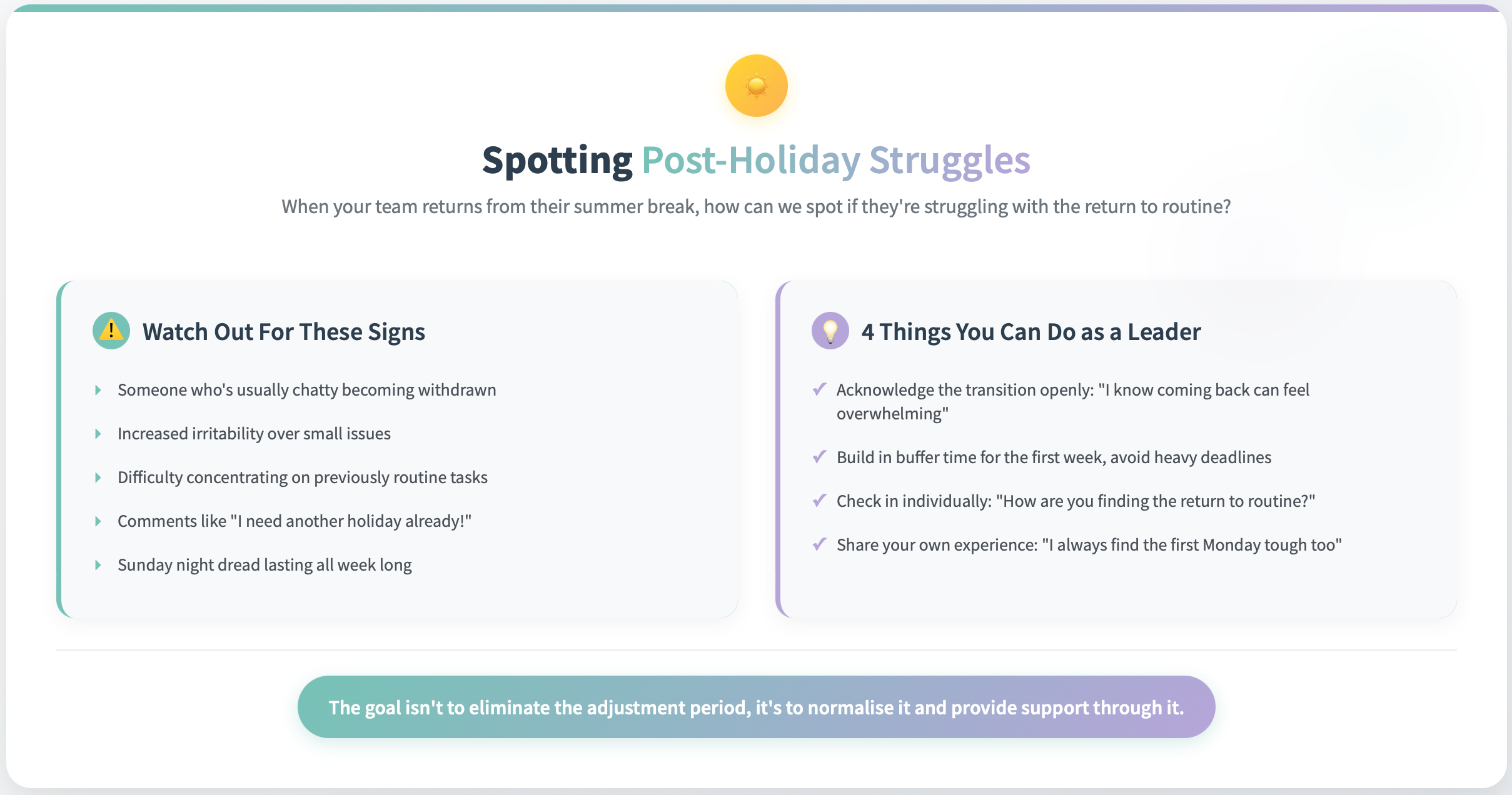 Spotting Post-Holiday Struggles