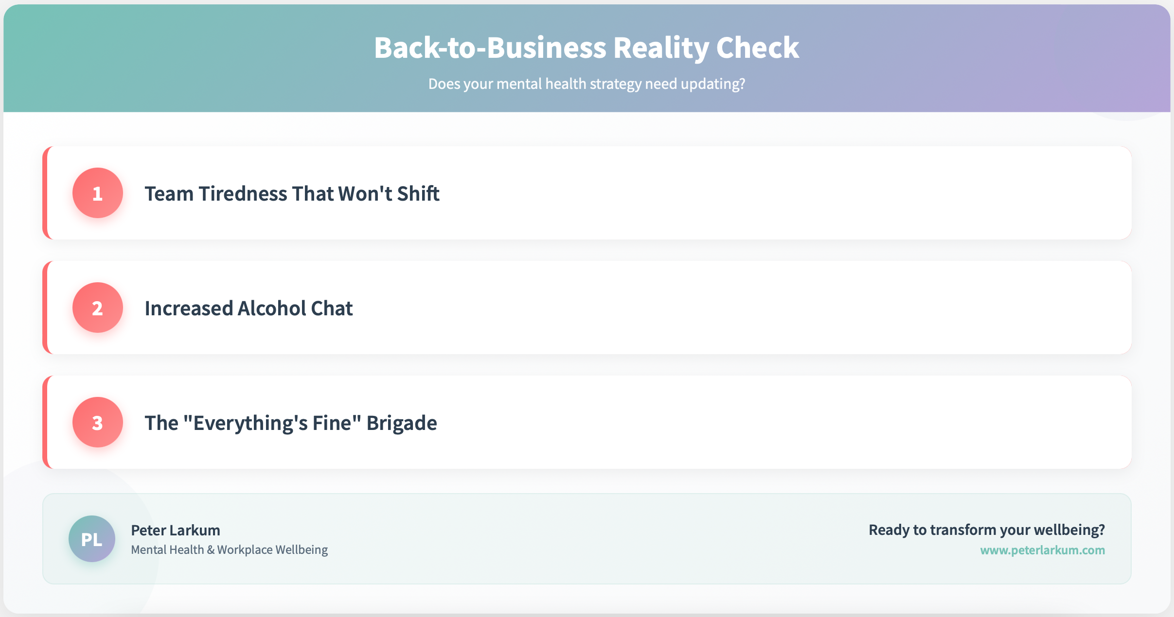 Back to Business Reality Check