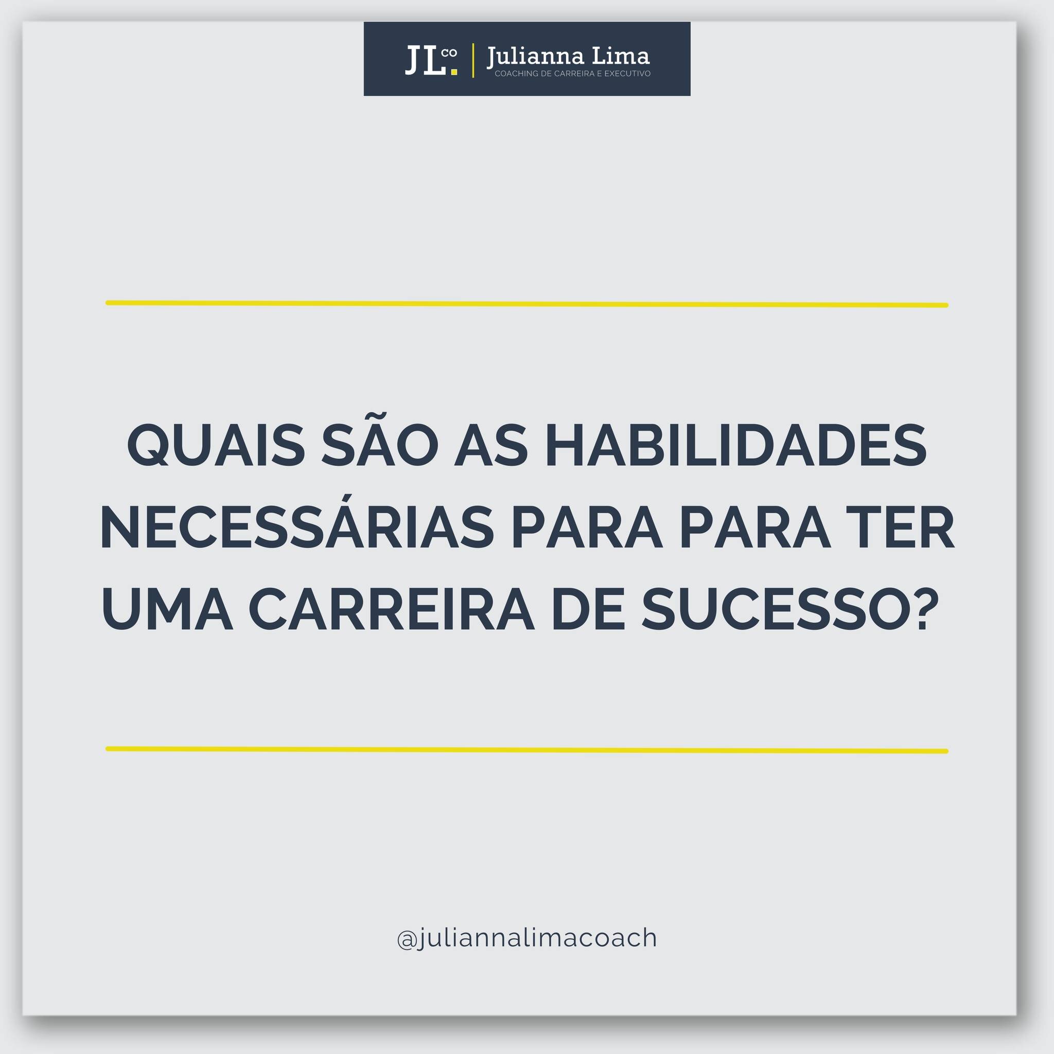 Na minha opini&atilde;o, essas s&atilde;o as 3 habilidades essenciais para ter uma carreira de sucesso 👇🏼

Disciplina - Pessoas disciplinadas se for&ccedil;am a fazer o que elas precisam fazer. 
Skills - Apesar de parecer dif&iacute;cil adquirir no