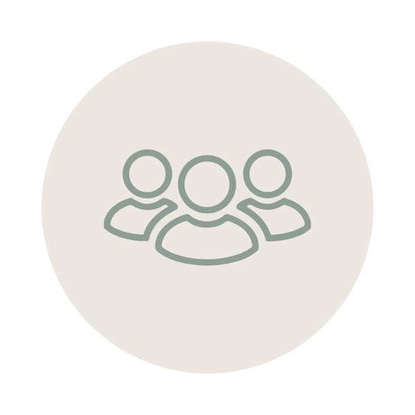 Icon of three people representing a group or team.