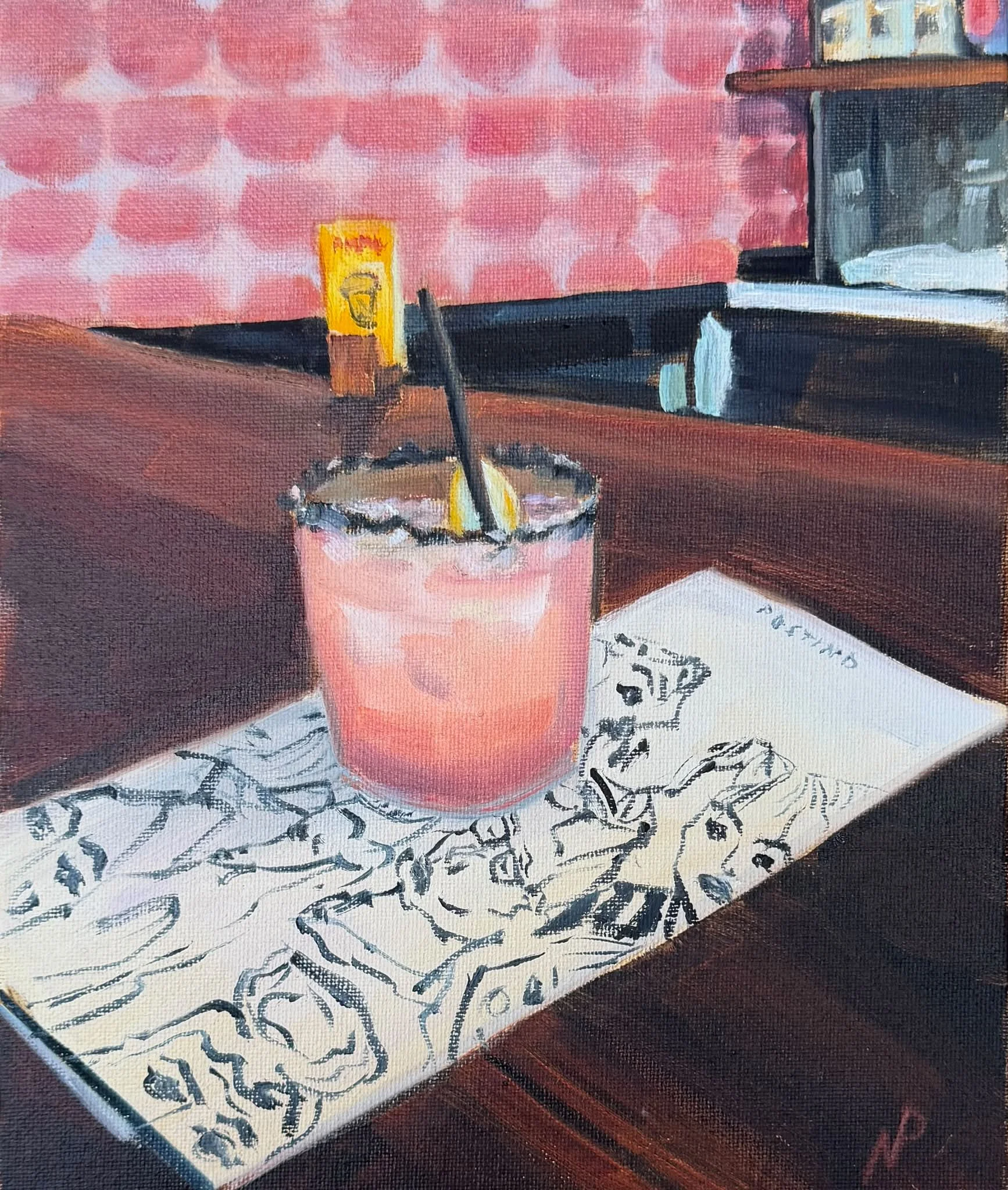 My Postino&rsquo;s painting on Thursday. I painted this very pretty margarita, and then I drank it!! 🤗🎨