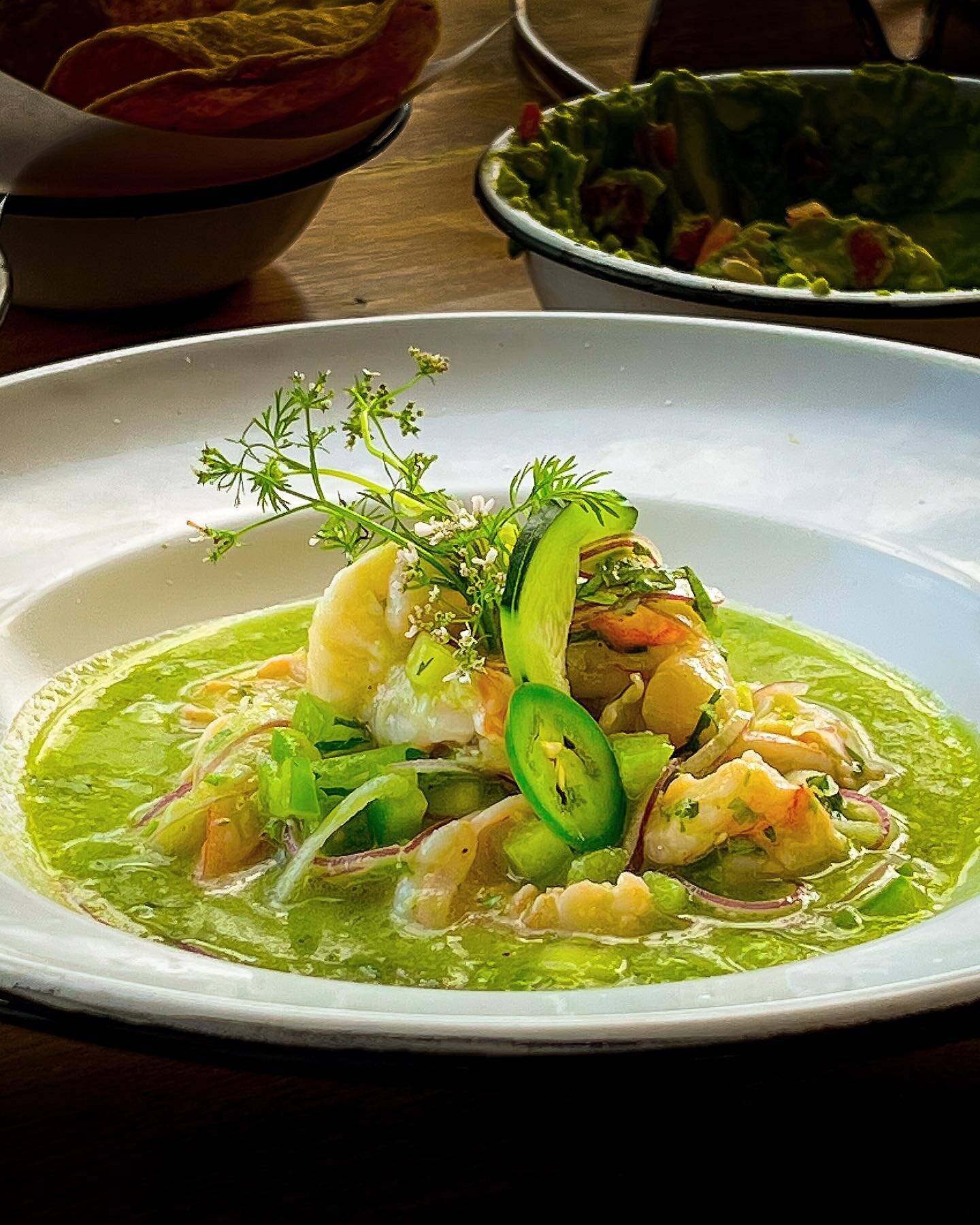 Day 26. Aguachile is a Mexican dish made of shrimp, submerged in liquid seasoned with chiltepin peppers, lime juice, salt, slices of cucumber and slices of onion. Raw vegetables such as cucumber are usually added.