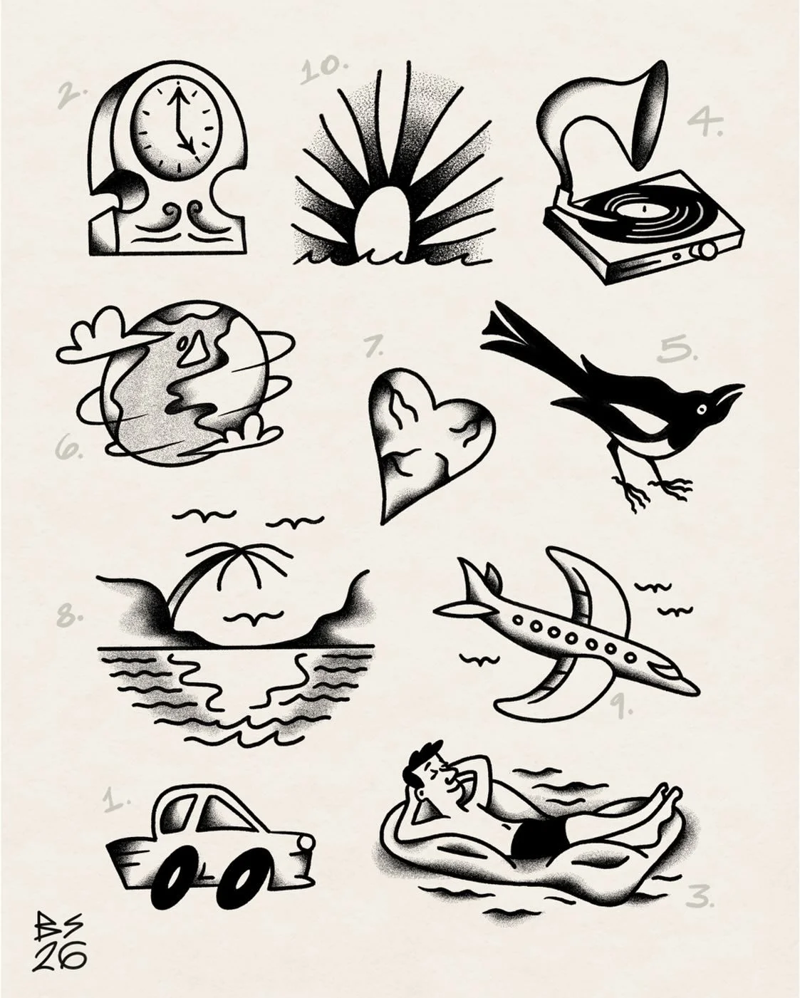 A recent commission of illustrations for the band @thelonelysurf 

For commissions and enquiries drop me an email - birdshoestattoos@hotmail.com