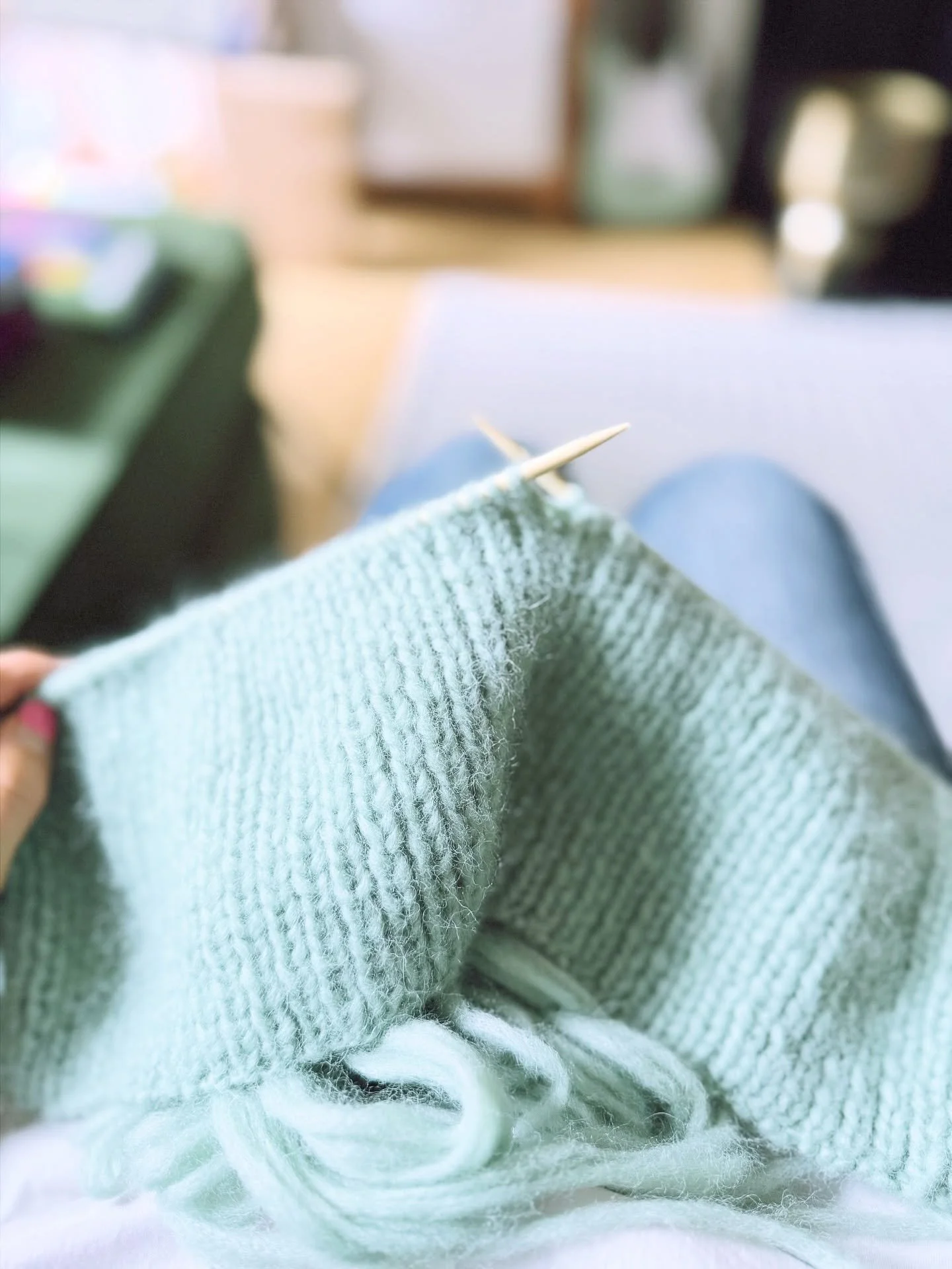 My knitting project is going so slow&hellip; It&rsquo;s been hard to find time lately, and I&rsquo;ve messed up a few times &mdash; had to take everything apart and start over again 😭 All that time undone&hellip; but I guess that&rsquo;s part of the