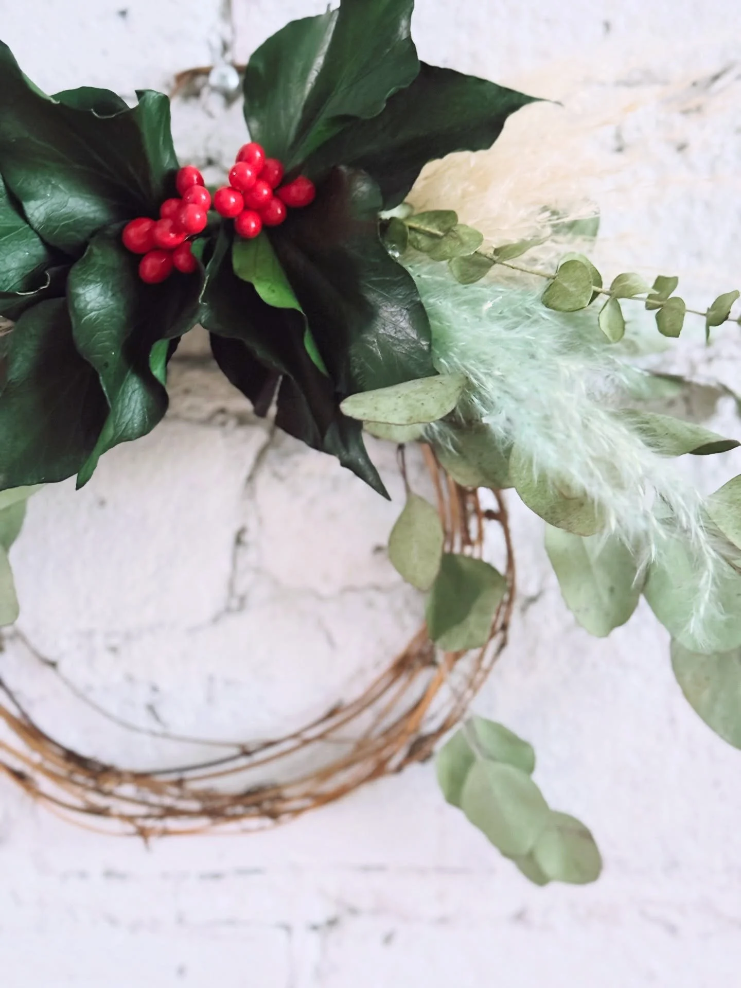Happy December! Wow, only one month left in the year&hellip; and of course the holiday season is upon us! There&rsquo;s so much happening this month &mdash; let&rsquo;s see if I can make it through it all 😆

I made this small wreath with preserved g
