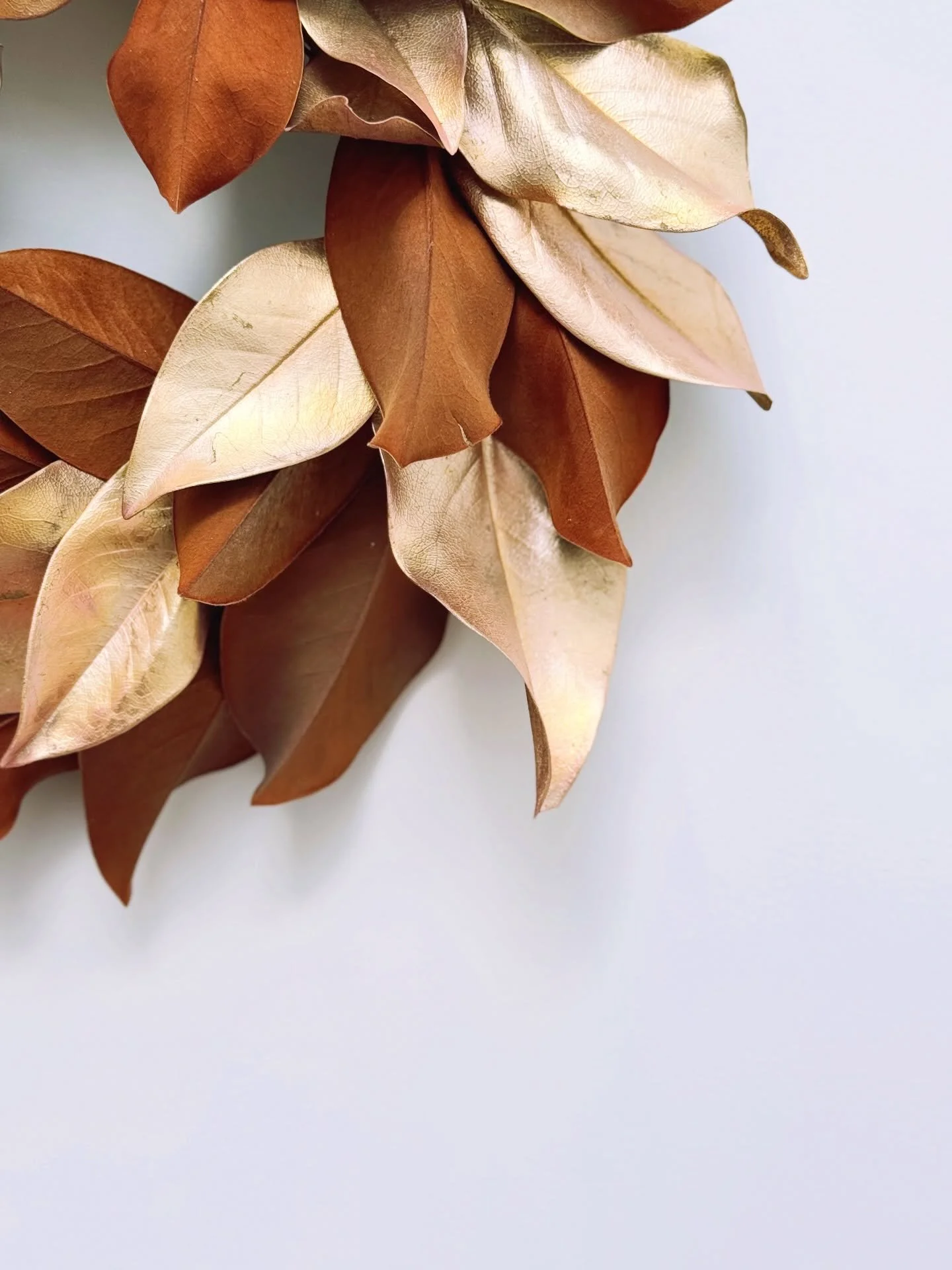 Magnolia magic 🤎✨
I mixed metallic magnolia leaves with the soft brown backs of the regular ones, and the combo turned out so beautiful😍 A little sparkle, a little warmth&hellip; it has that holiday excitement, but also a warmth that feels good any