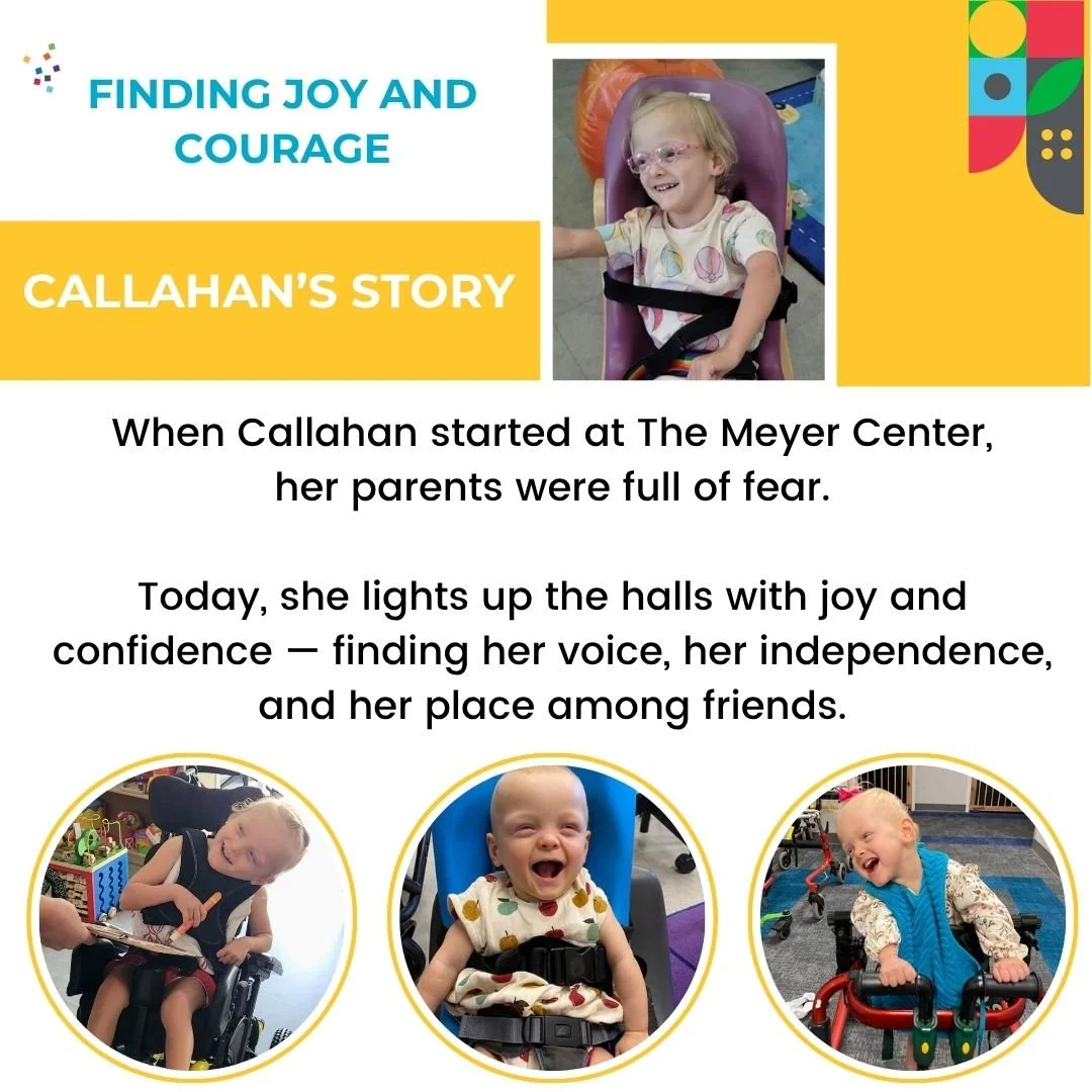 After years of waiting, Callahan&rsquo;s parents now get to hear her voice&mdash;and it&rsquo;s a moment full of joy and hope. 💜

📖 Read her full story on page 15 of our 2024&ndash;2025 Annual Report: https://issuu.com/meyercenter/docs/meyer_center