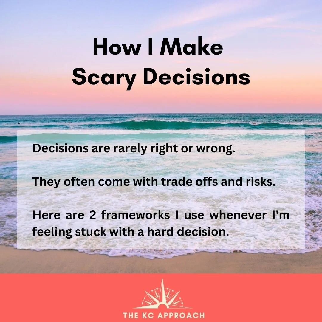 So many of my clients feel stuck when they're faced with hard decisions. 

Decisions are usually nuanced, and rarely so black and white as right and wrong.

So how do we make the decisions that come with trade offs, or that have risk involved?

Becom