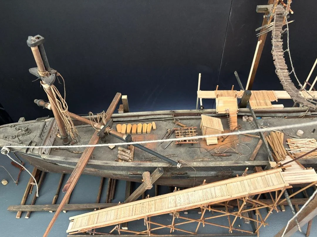 Lumber Schooner Under Repair, Drydocked