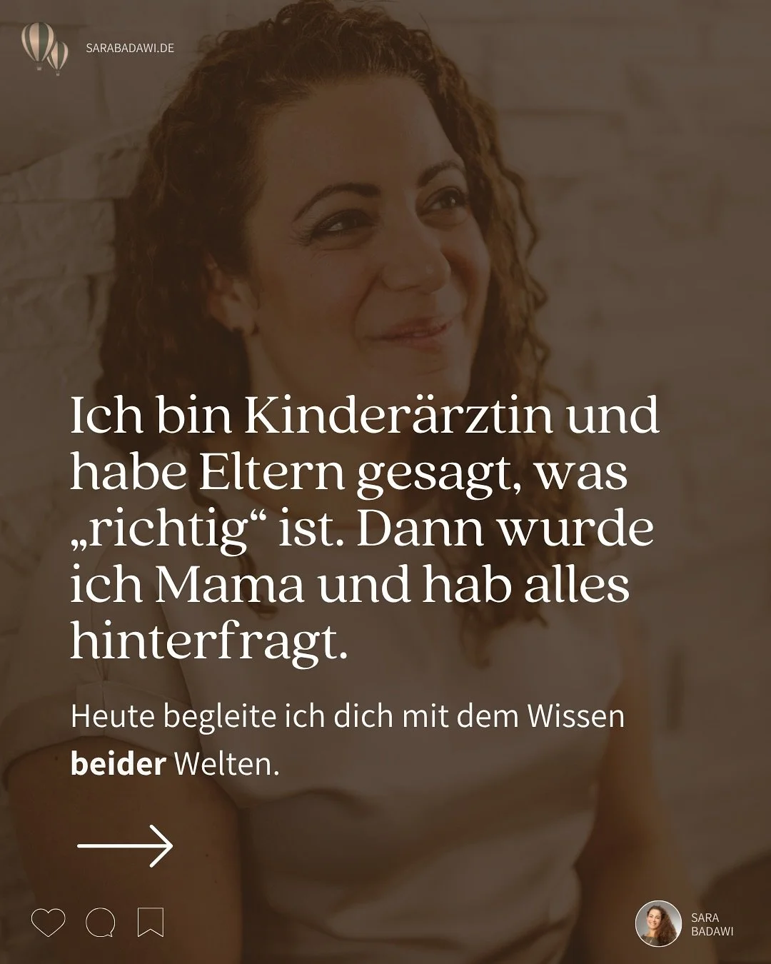 Ich bin Kinder&auml;rztin.
Ich dachte mal, ich w&uuml;sste, wie Familien funktionieren.
Dann wurde ich Mama und alles hat sich ver&auml;ndert.
Was ich vorher nach bestem Wissen und Gewissen empfohlen habe, f&uuml;hlte sich pl&ouml;tzlich fremd, falsc