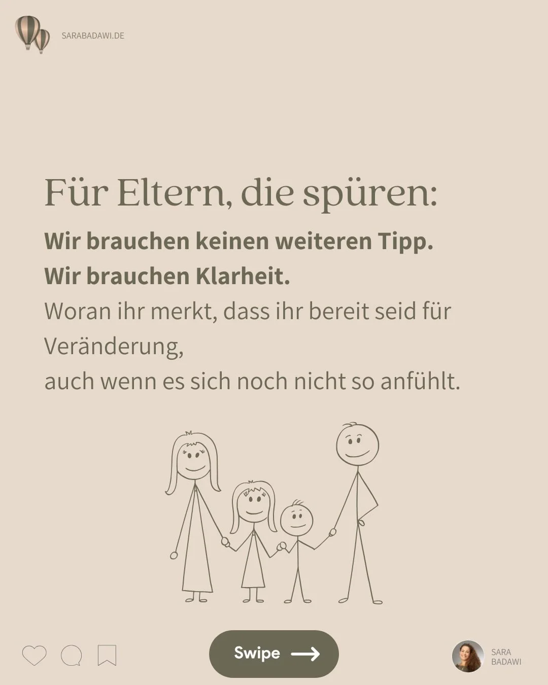 Vielleicht seid ihr Eltern nicht dauernd &uuml;berfordert.
Vielleicht ist es nicht immer nur laut bei euch.
Vielleicht kracht es nicht st&auml;ndig.

Aber irgendwie DREHT IHR EUCH IM KREIS. 
Die STIMMUNG in der Familie KIPPT schnell.

Und keiner wei&