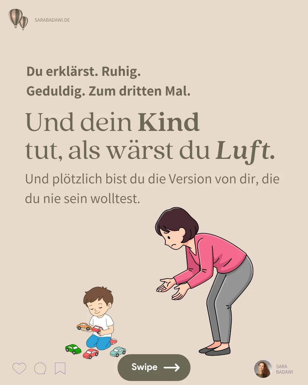 Du erkl&auml;rst alles richtig.
Und trotzdem kommt nichts an.

Du bleibst ruhig.
Du w&auml;hlst die richtigen Worte.
Du gibst dir M&uuml;he.

Und irgendwann fragst du dich:
Warum erreiche ich mein Kind nicht?

Meine Meinung:
Ohne Verbindung landen Wo