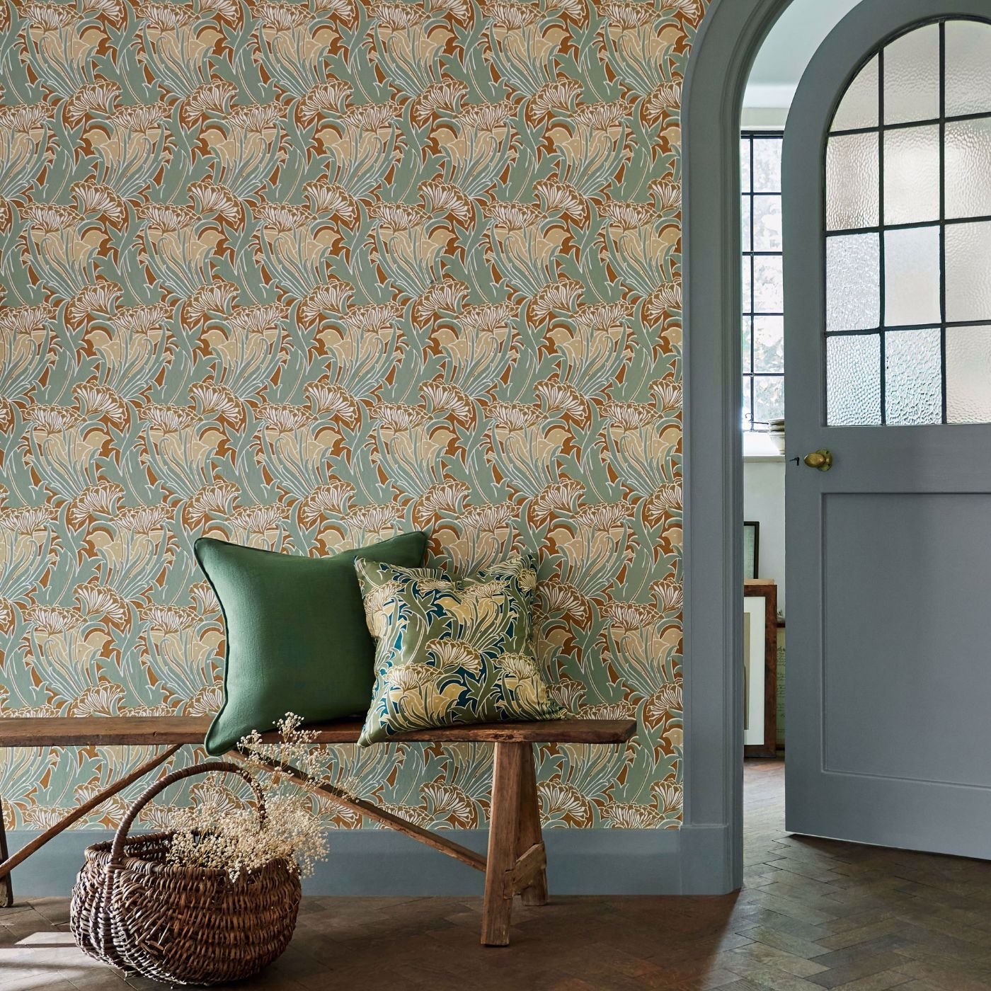Laceflower is another stunning from the Bedford Park Morris and Co book. Beautiful color combos. #floralwallpaper #walldecor #morrisandco #classicwallpaper #wallpaperdecor