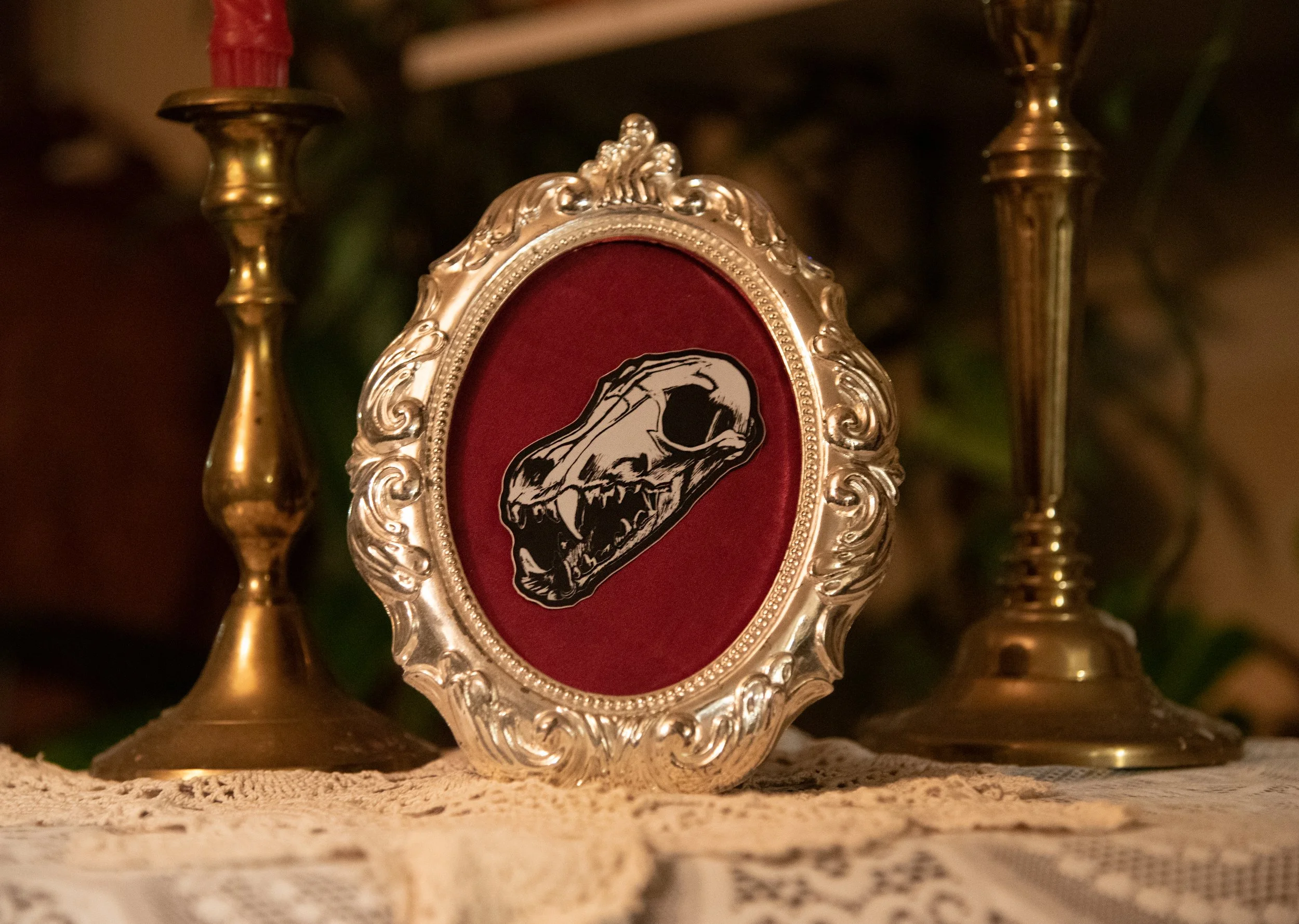 Red Fox Skull Sticker