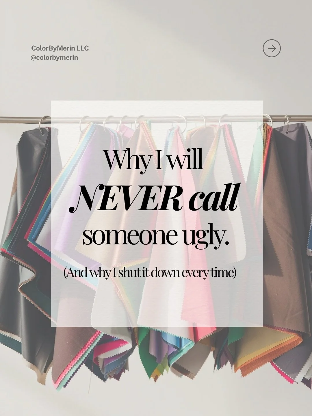 I will never tolerate anyone calling another person ugly. If I hear it, I speak up. Every time.

It has no place in color analysis, and it has no place EVER. 

Share this if you agree ➡️

#coloranalysis #christianwisdom #colortheory #christianbusines