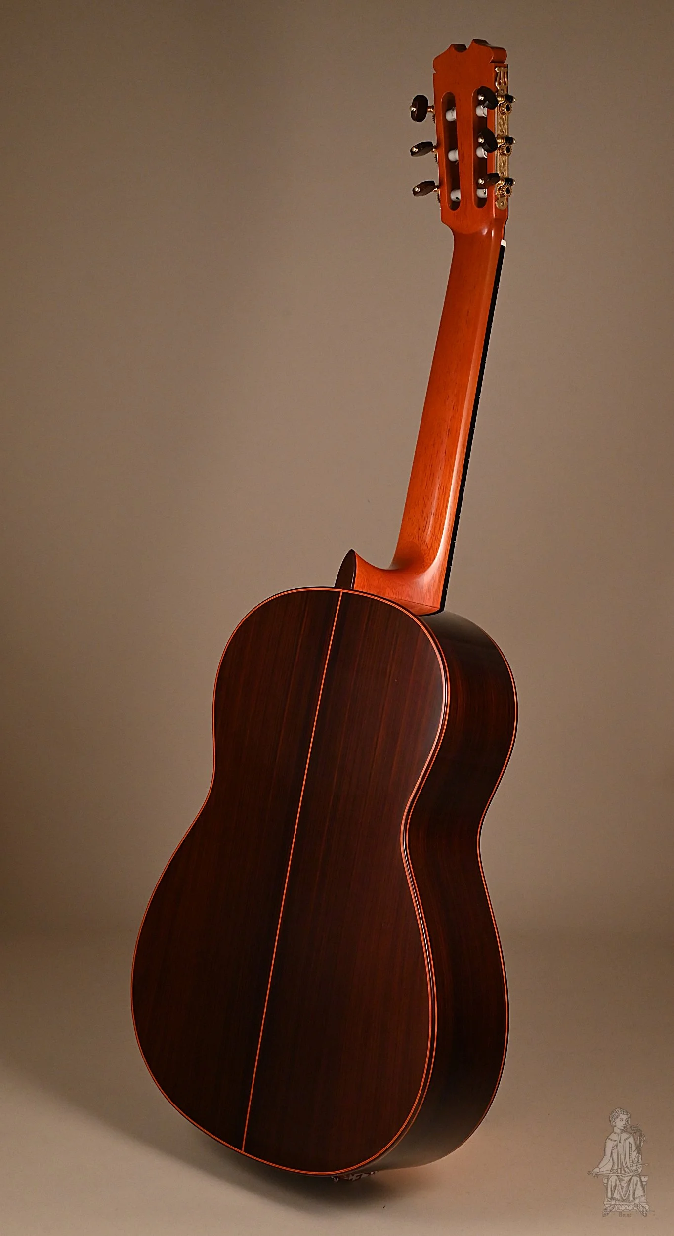2002 hermanos conde classical guitar back side view