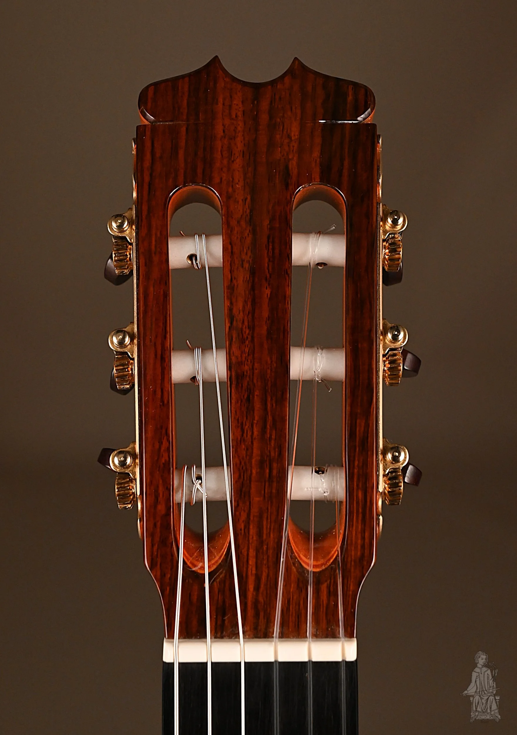2002 hermanos conde classical guitar front view of head