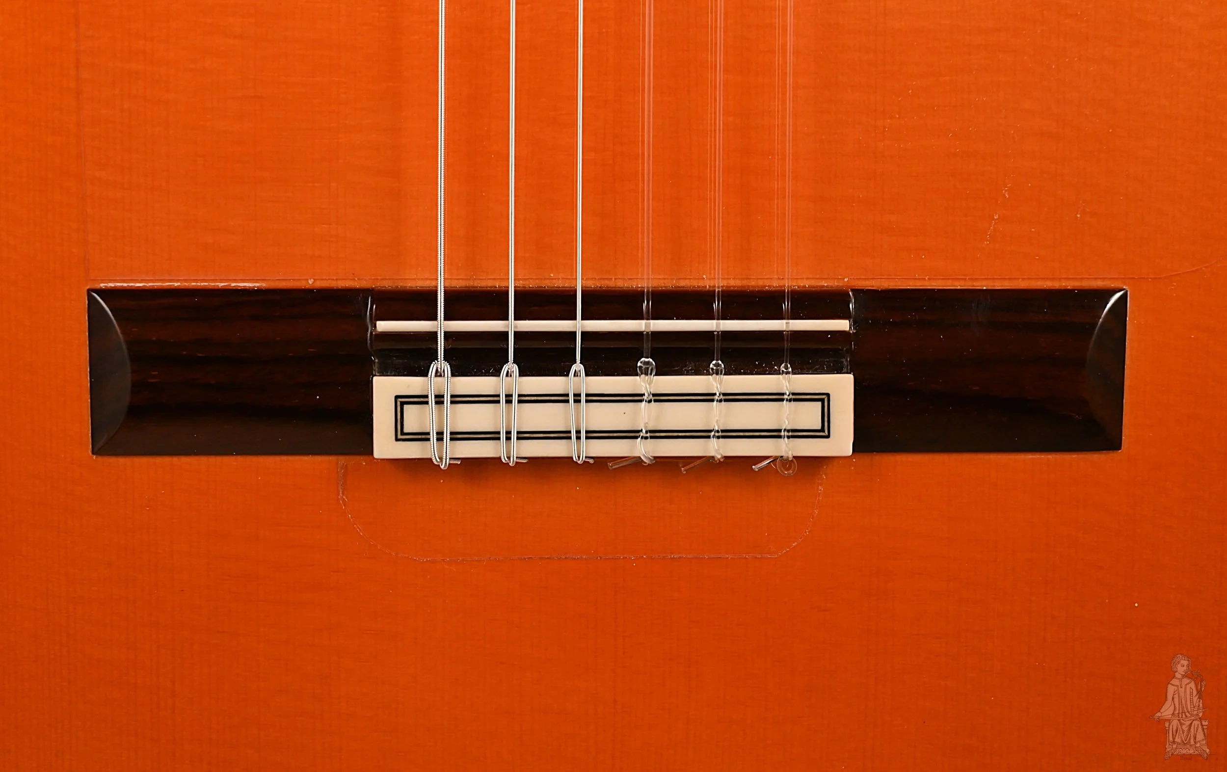 2002 hermanos conde classical guitar close up of bridge