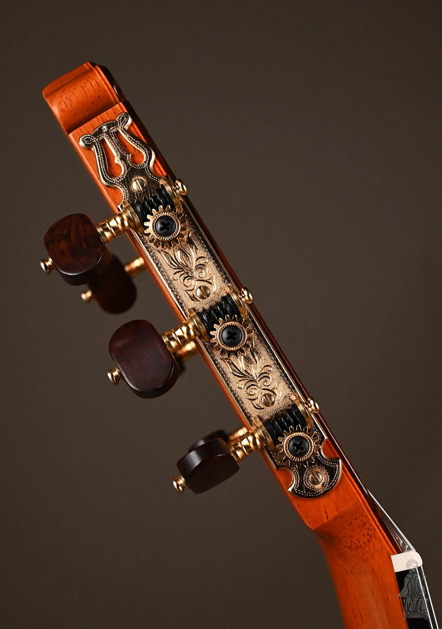 2002 hermanos conde classical guitar close up of tuning machines