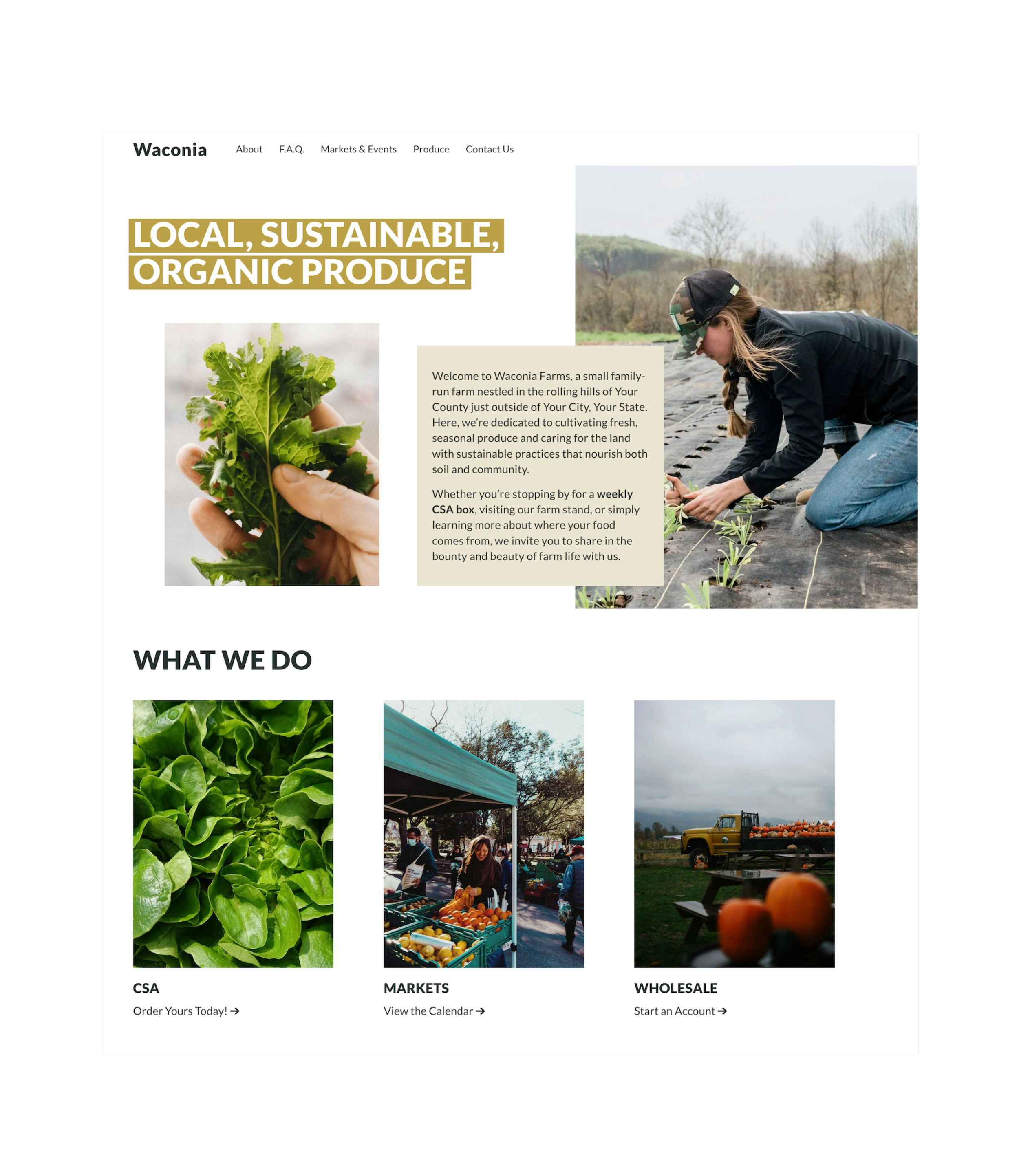 Waconia Website Template for Farmers