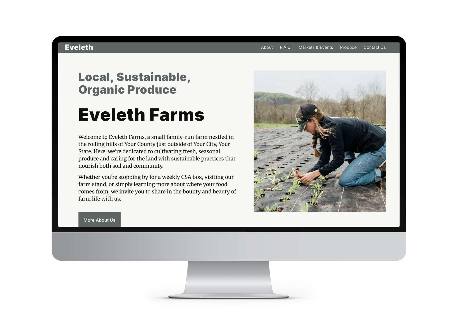 Eveleth Website Template for Farmers