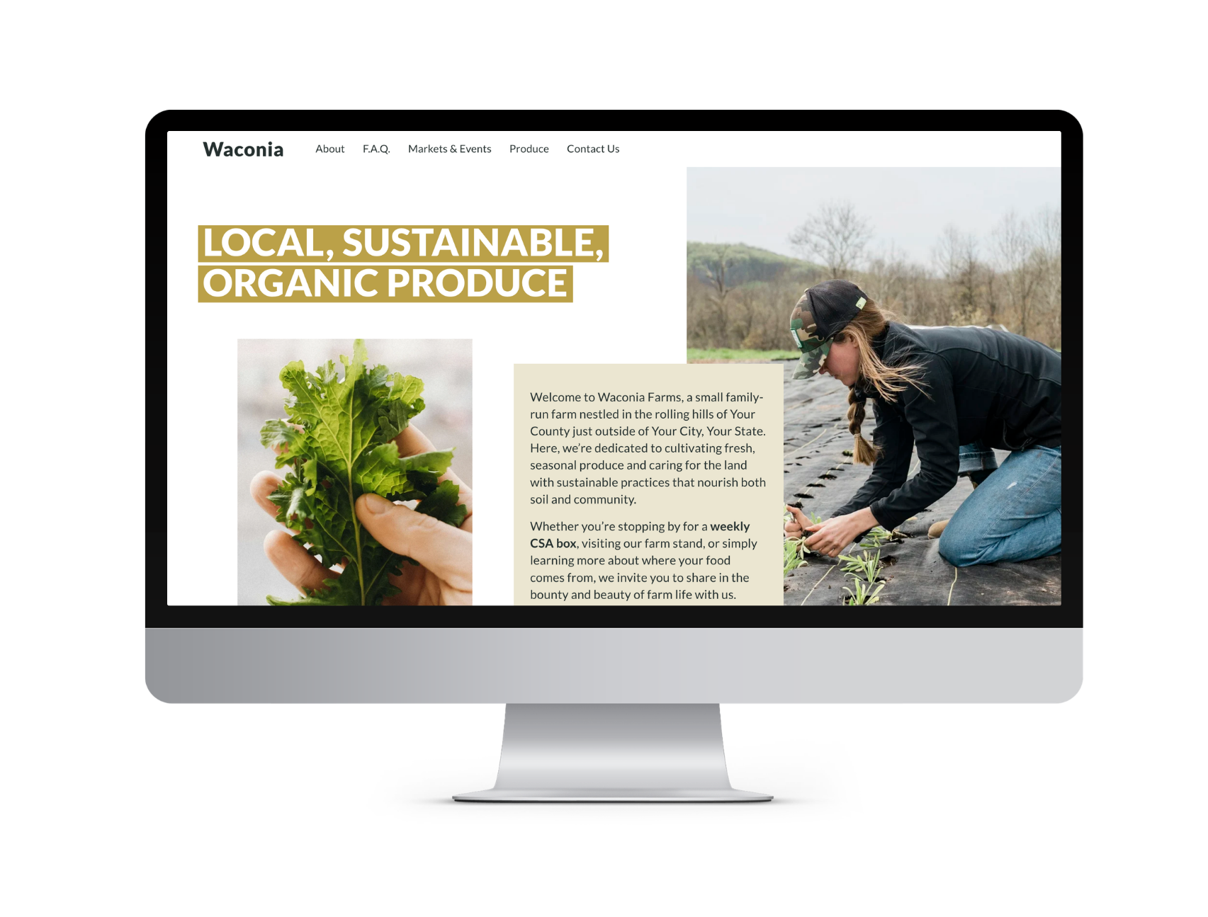 Waconia Website Template for Farmers