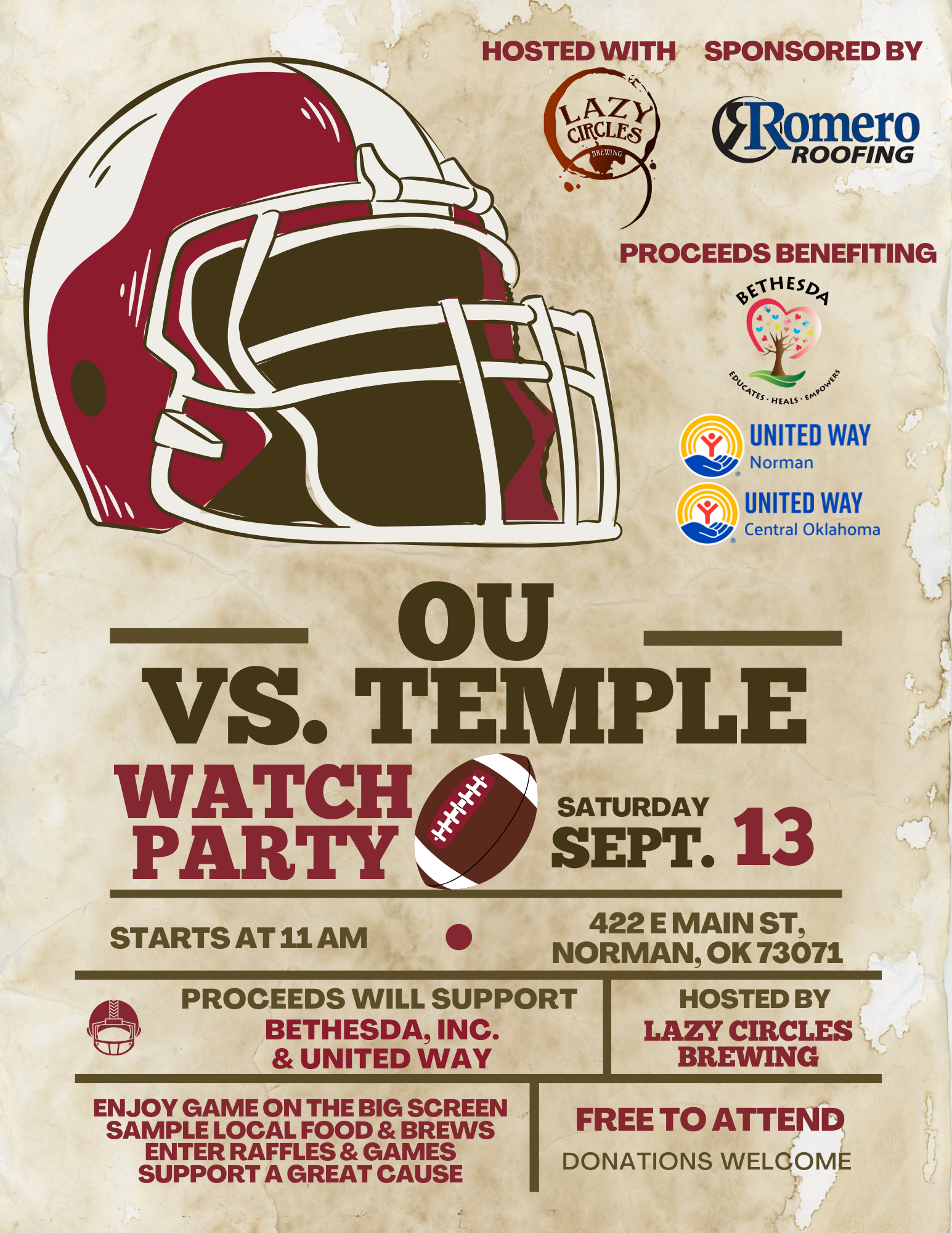 OU vs. Temple Watch Party
