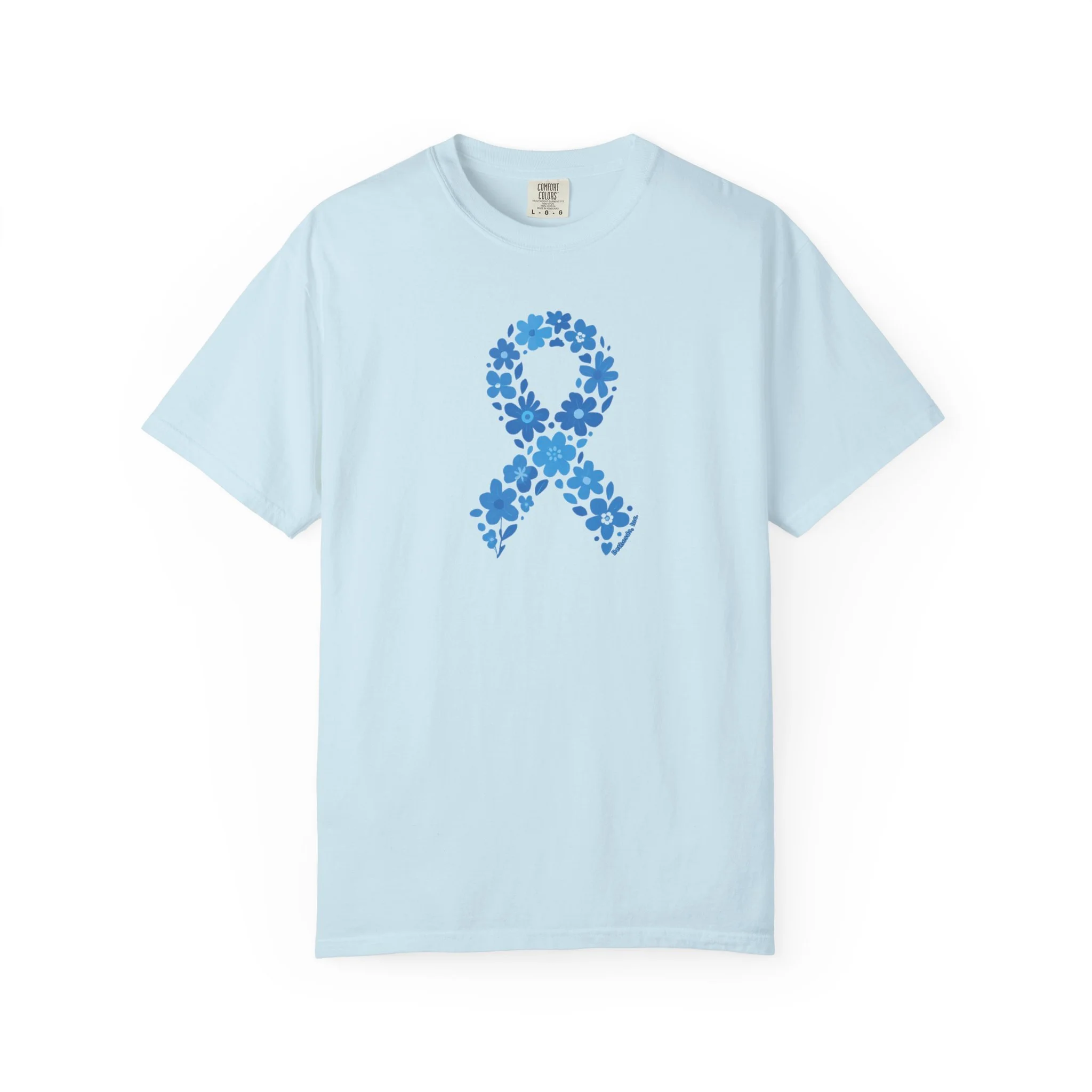 Floral Blue Child Abuse Awareness Ribbon Comfort Colors® Tee