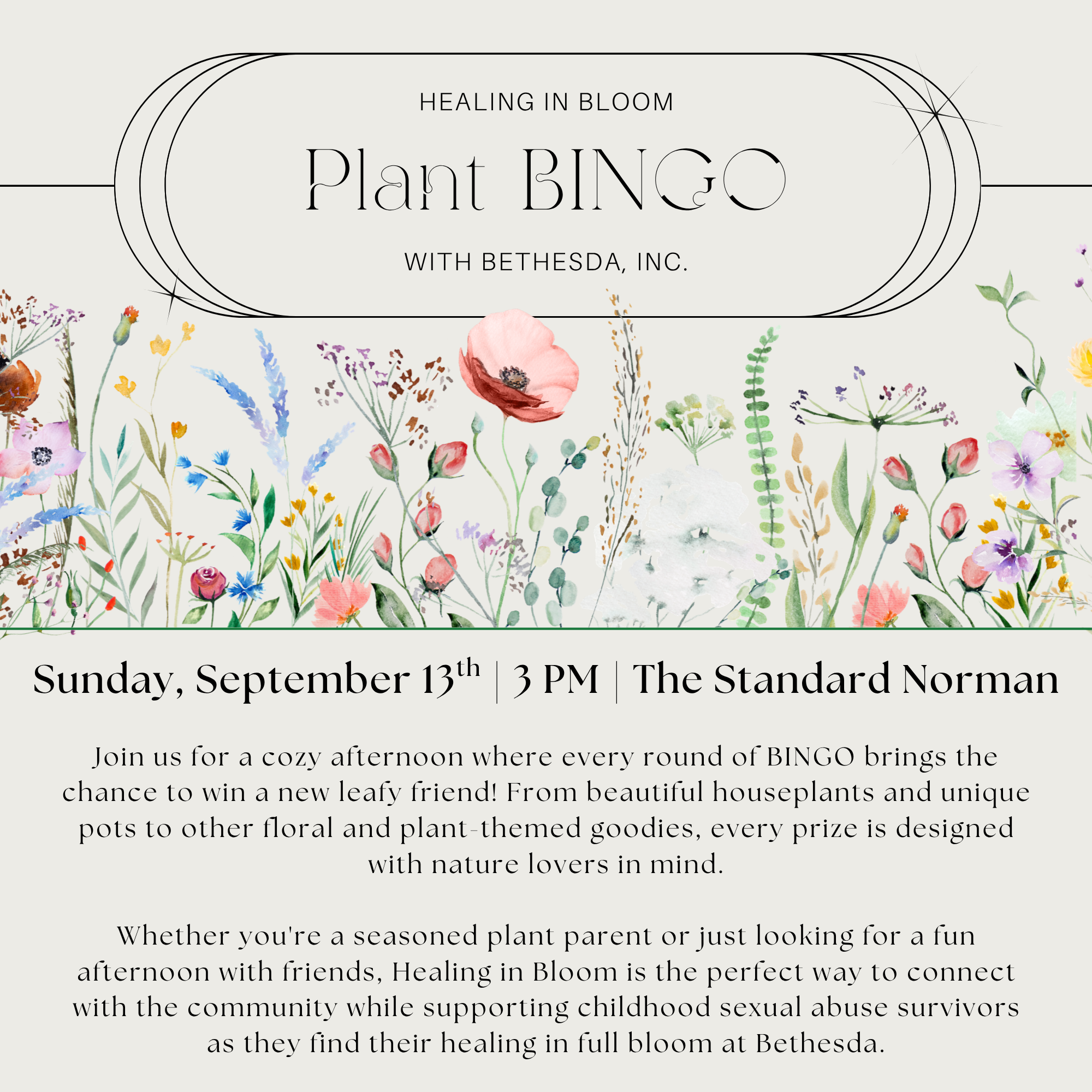 Healing in bloom: plant bingo with bethesda