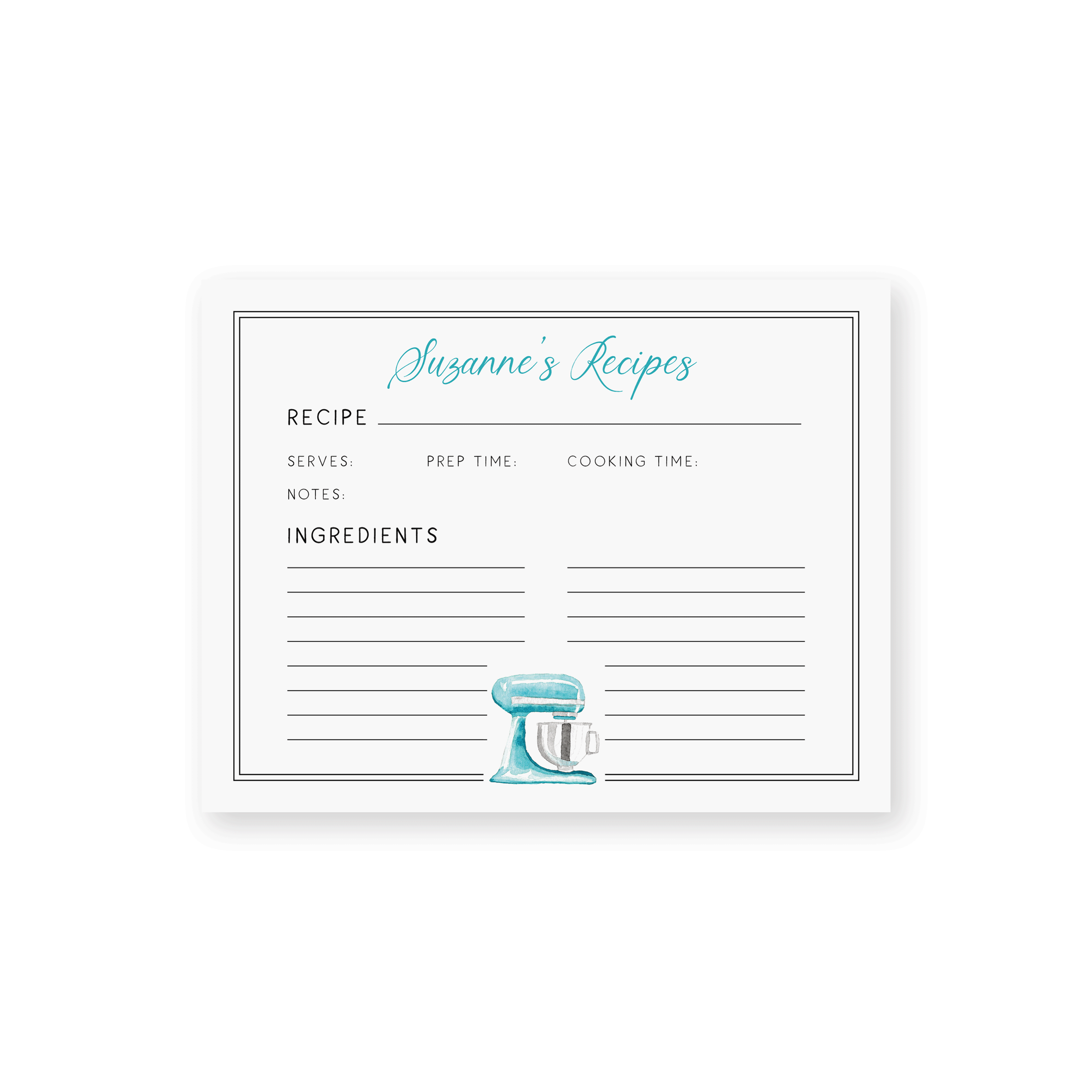 Mama's Kitchen Recipe Card