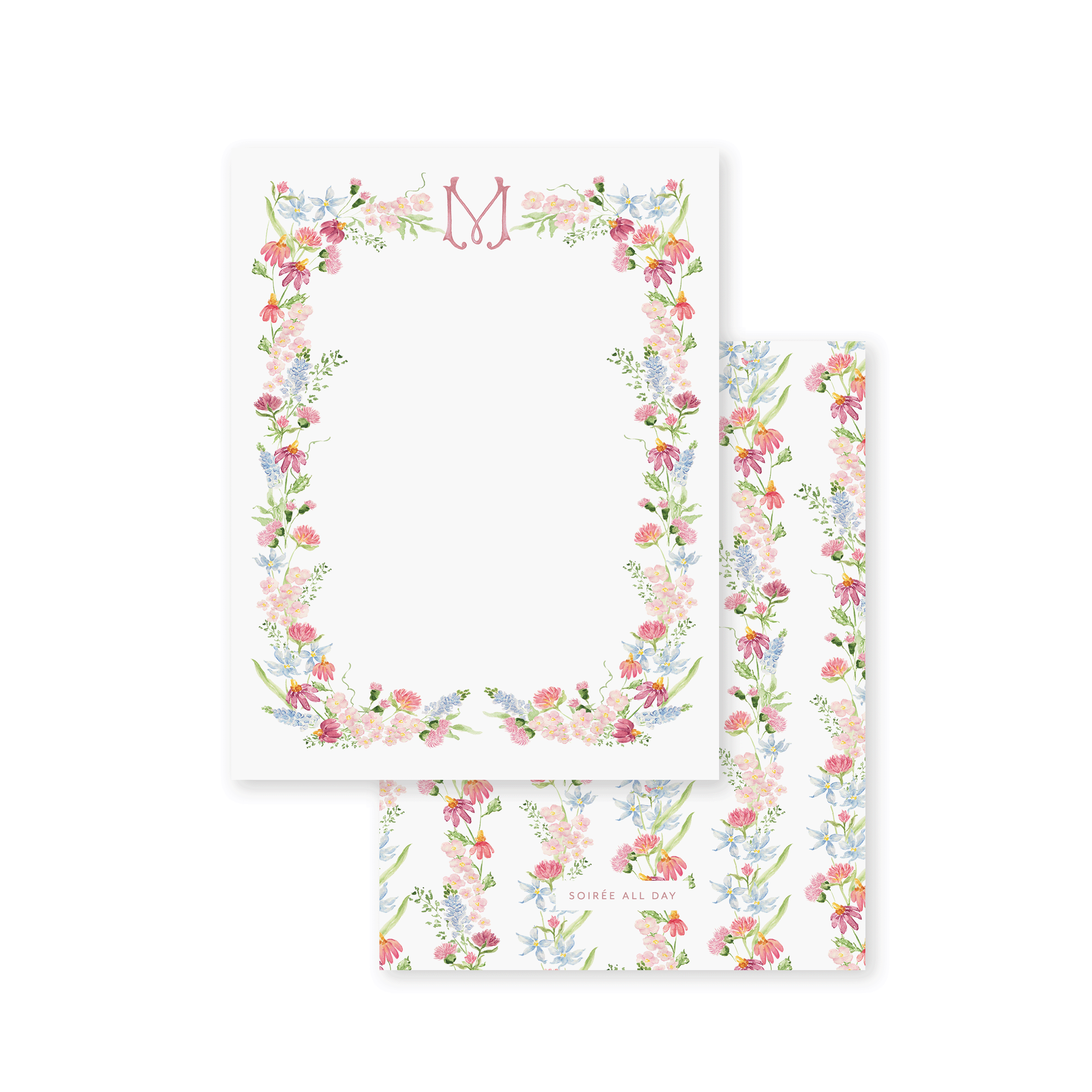 Wildflower Monogram Notecard