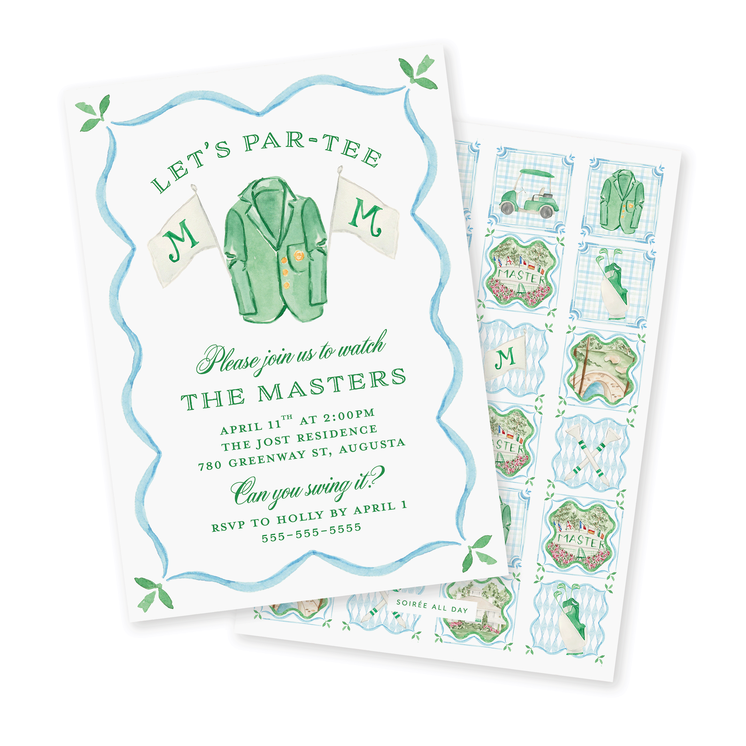 Let's Par-Tee Masters Viewing Party Invitation