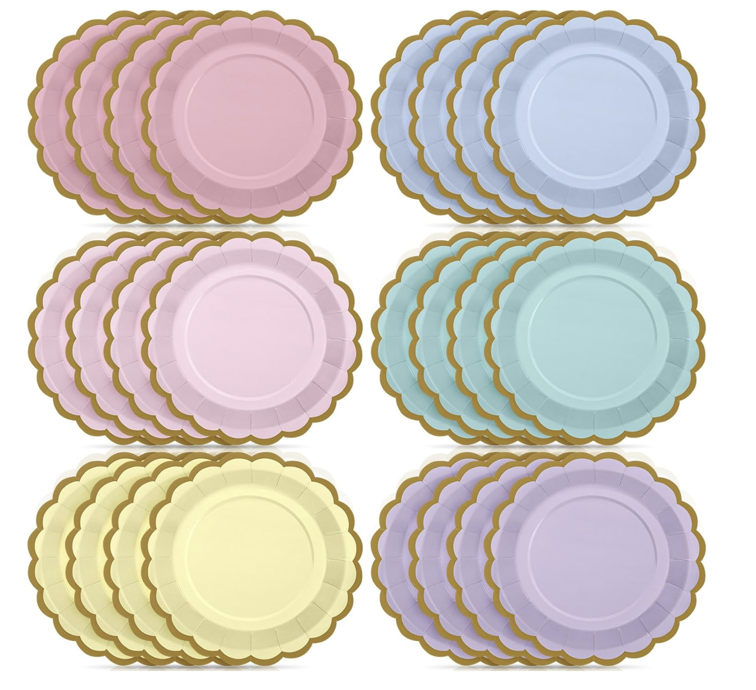 Rainbow Scallop Paper Plates