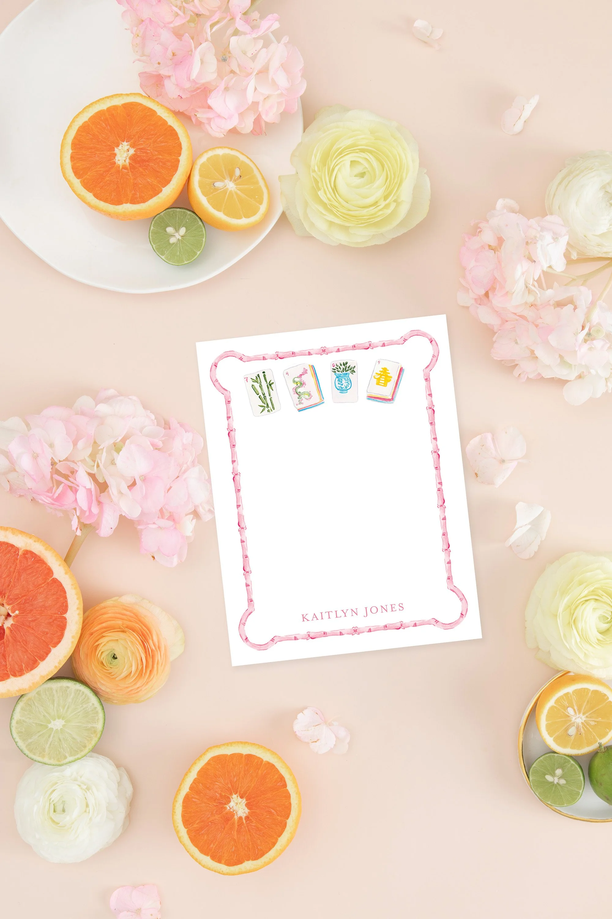 Mahjong in Bloom Stationery