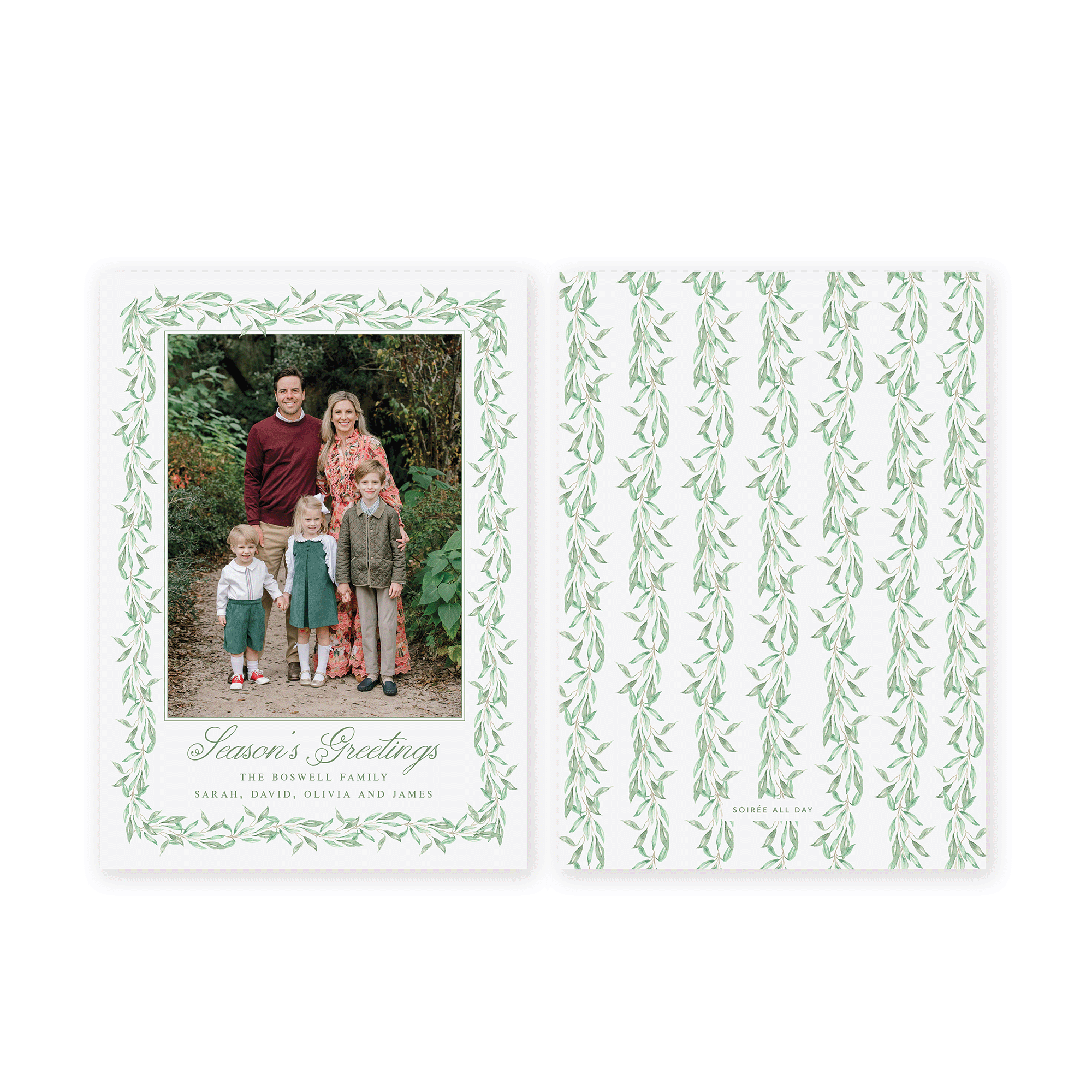 Olive Branch Garland Holiday Card
