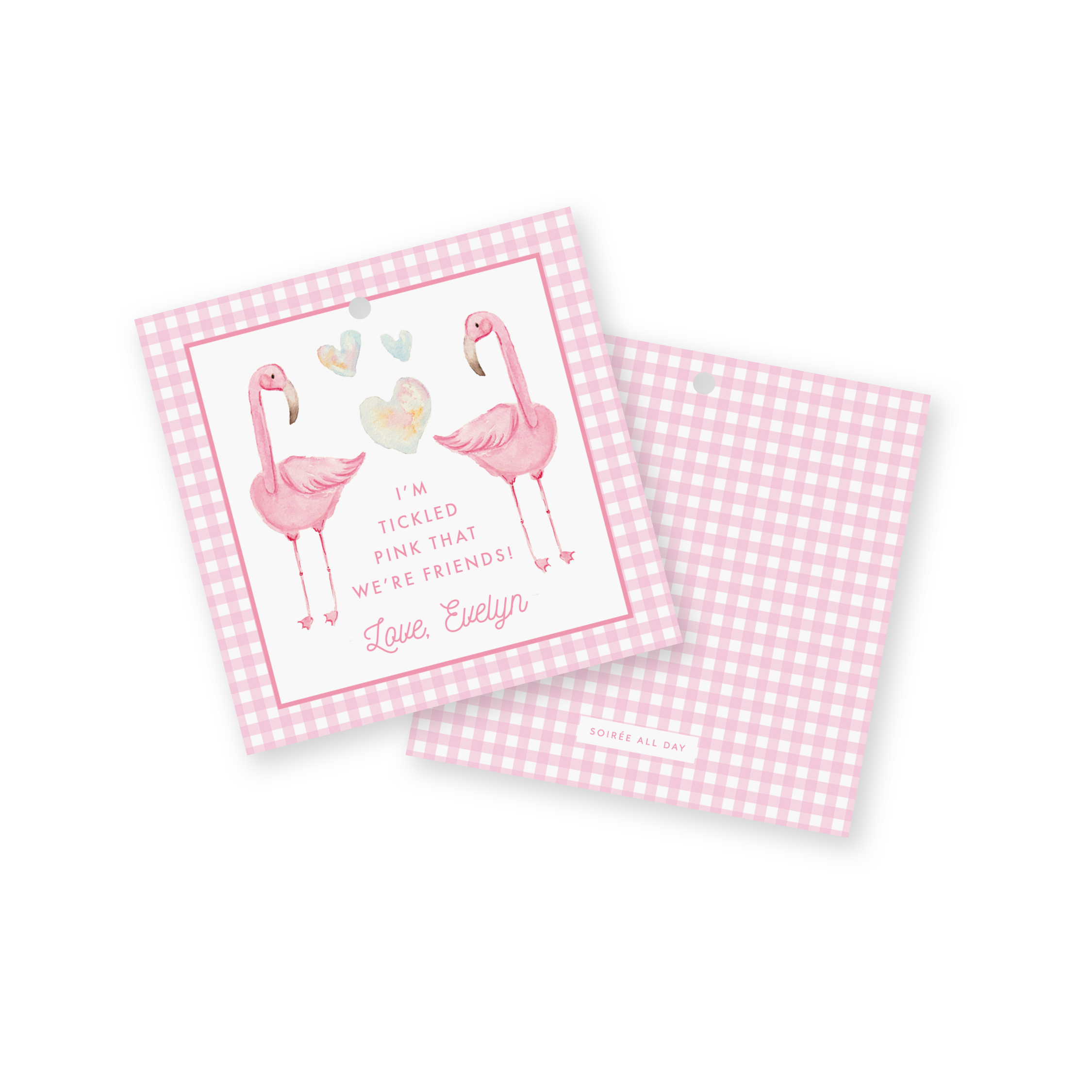 Pink Flamingo & Gingham Valentine