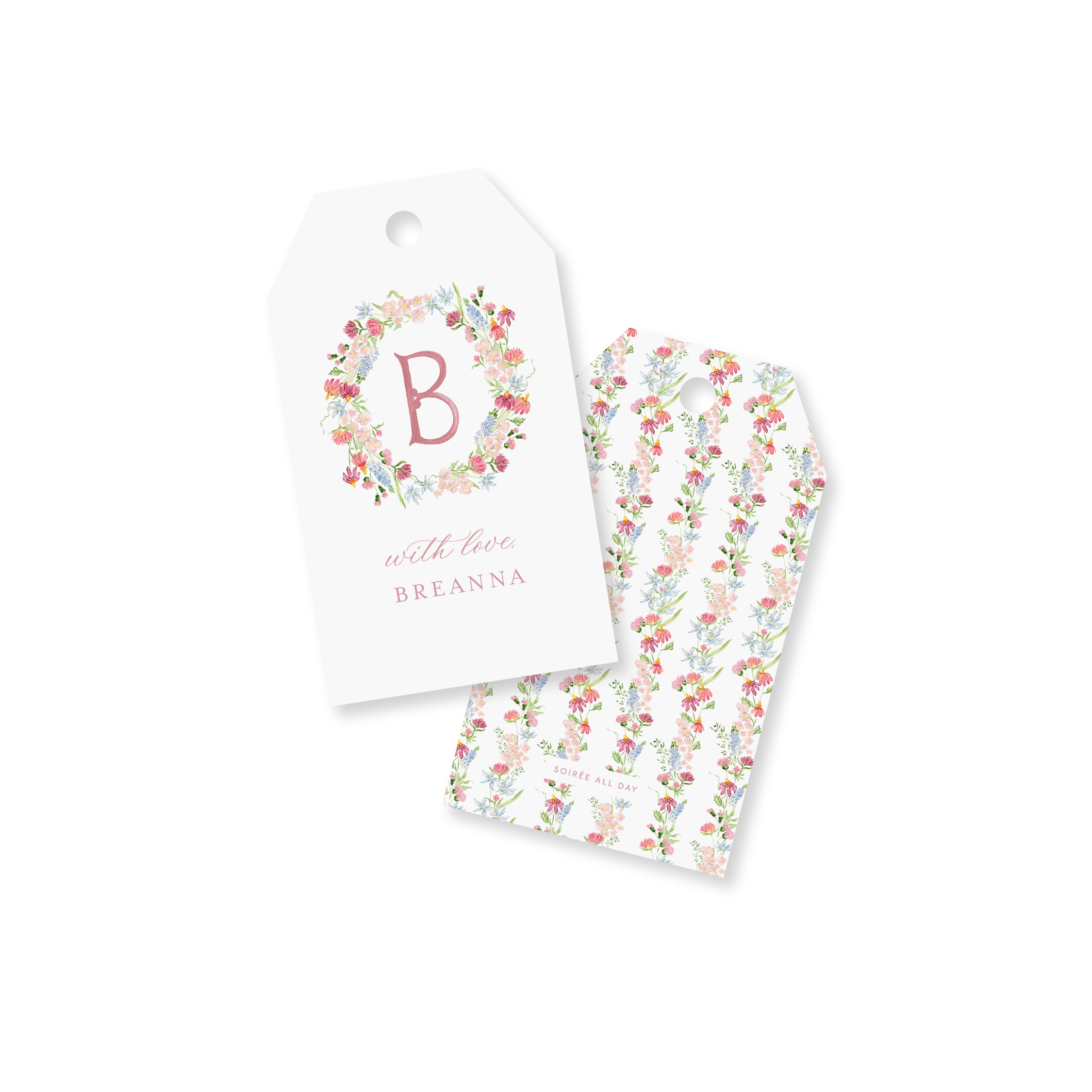 Wildflower Monogram Gift Tag