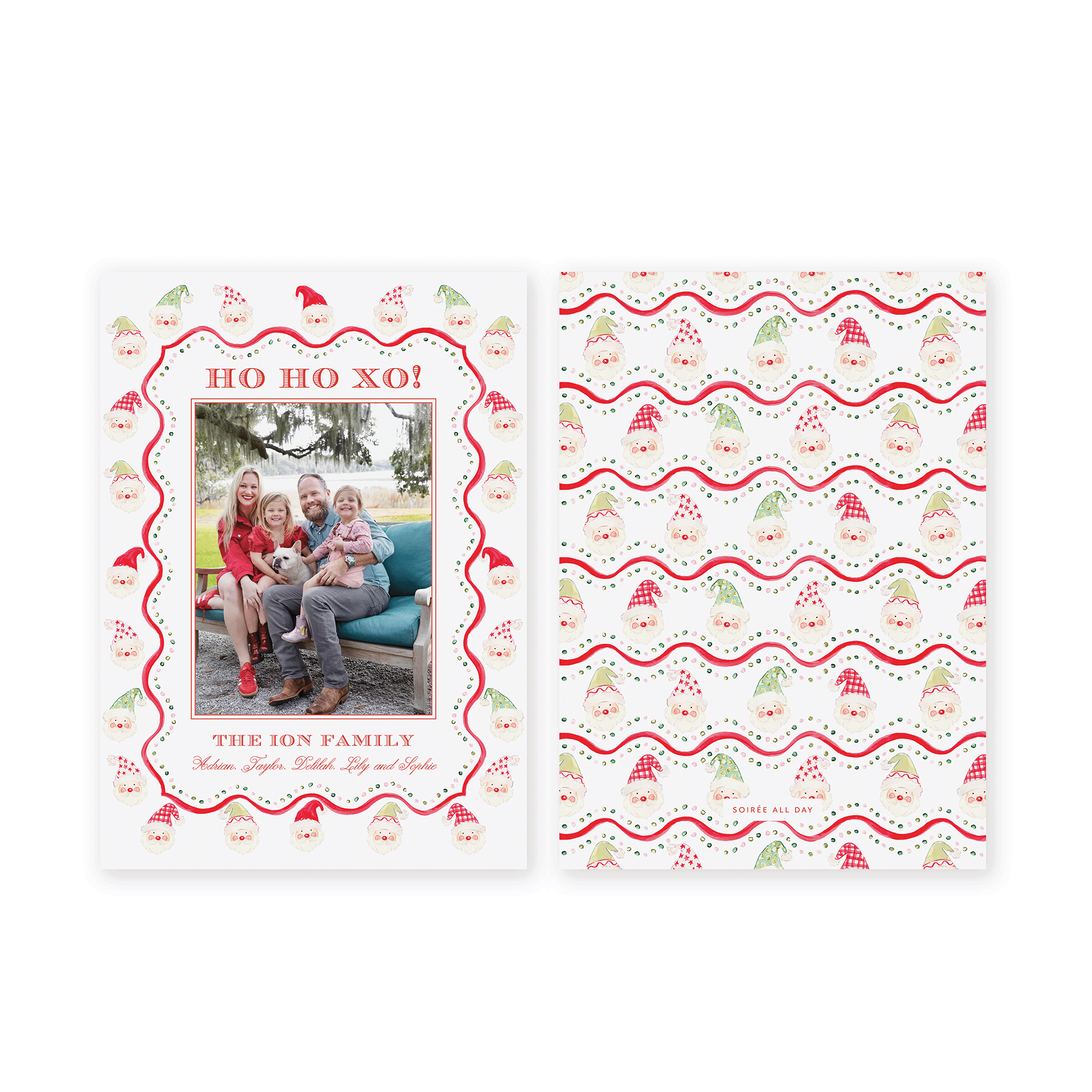 Ho Ho Xo Santa Holiday Card