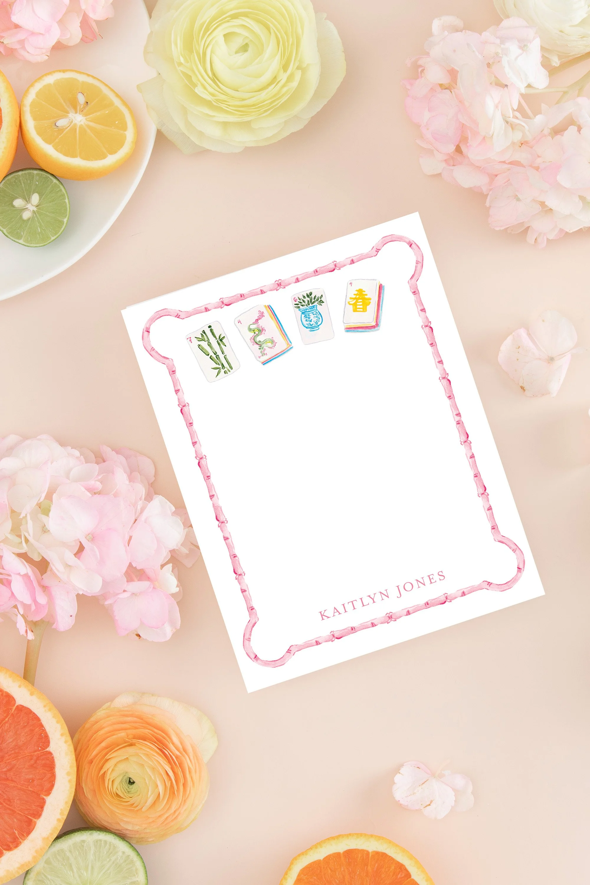 Mahjong in Bloom Tile Stationery 3.jpg