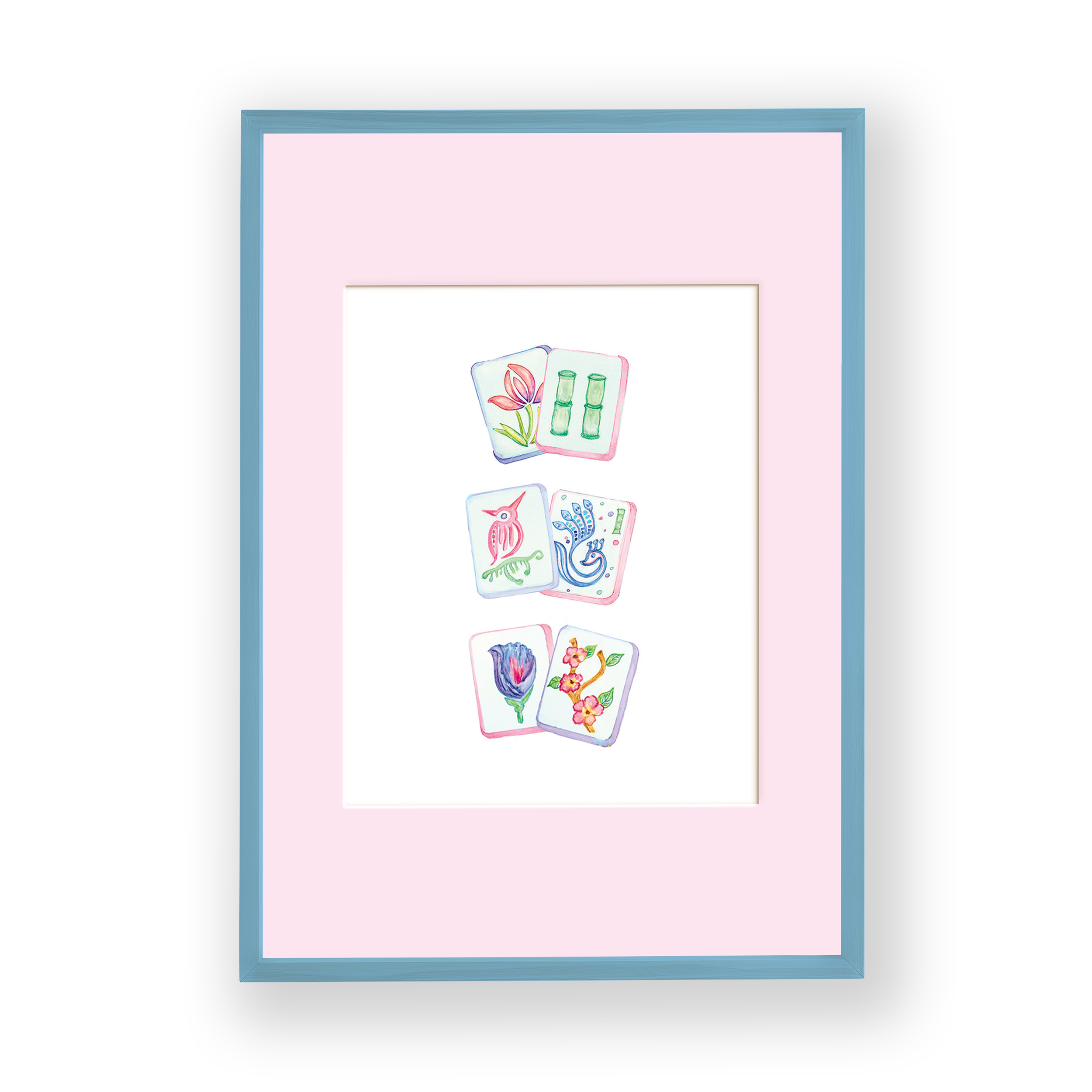 8x10 Floral Mahjong PinkFrame.png