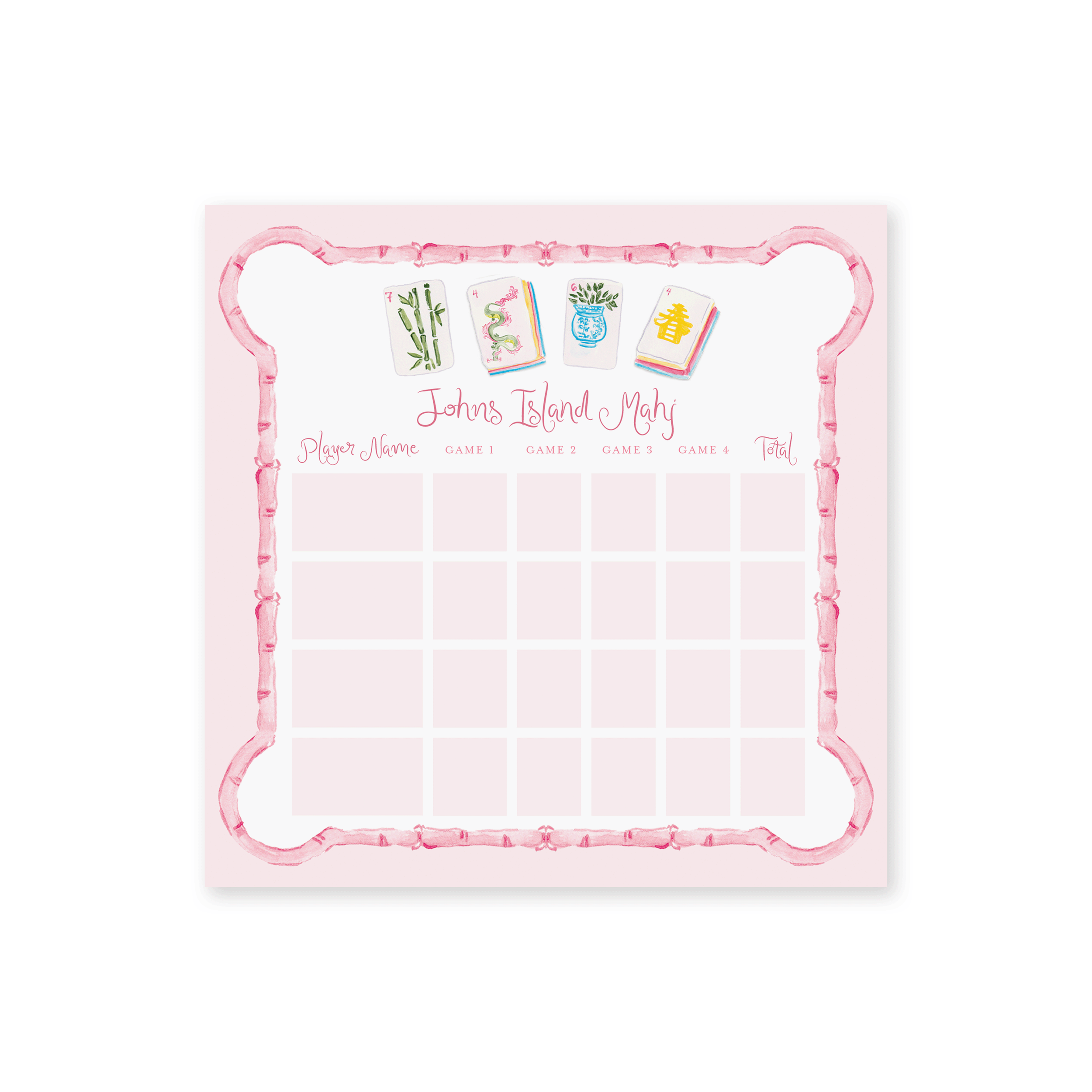 Mahjong in Bloom Tile Score Card Notepad