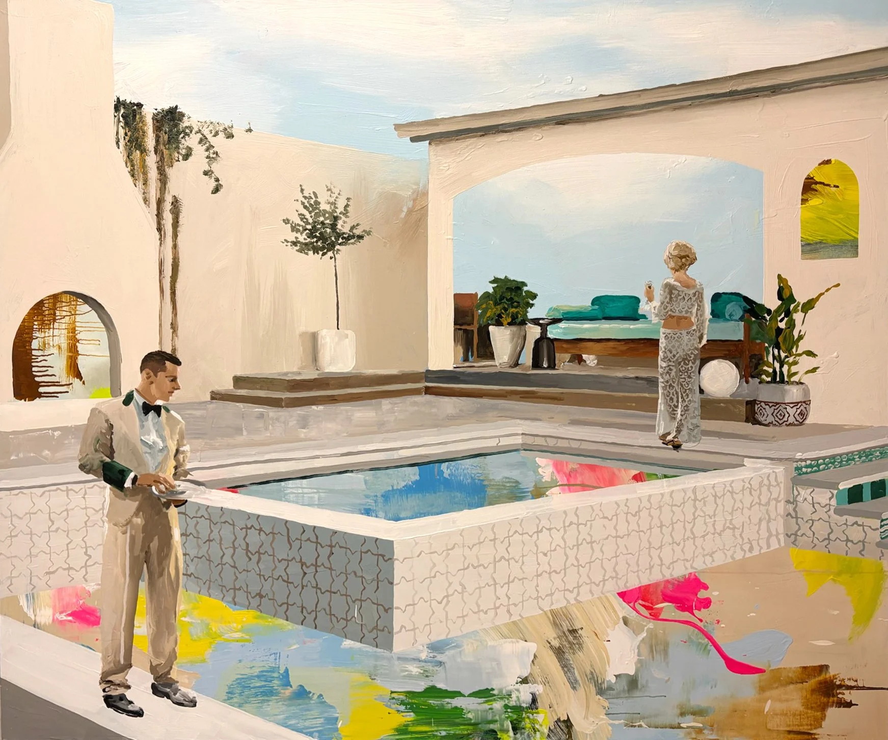 palm springs vibe woman butler by pool painting (1).jpg