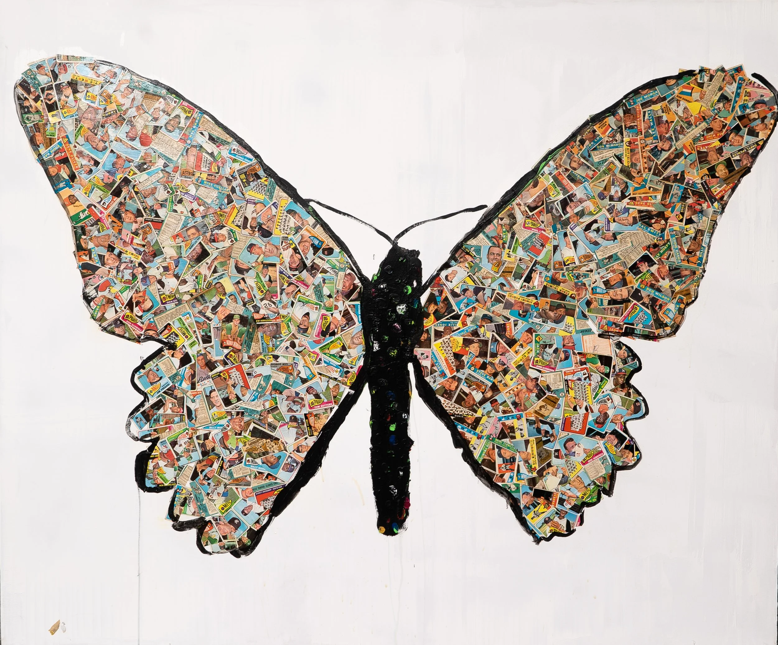 baseball card collage large butterfly painting.jpg