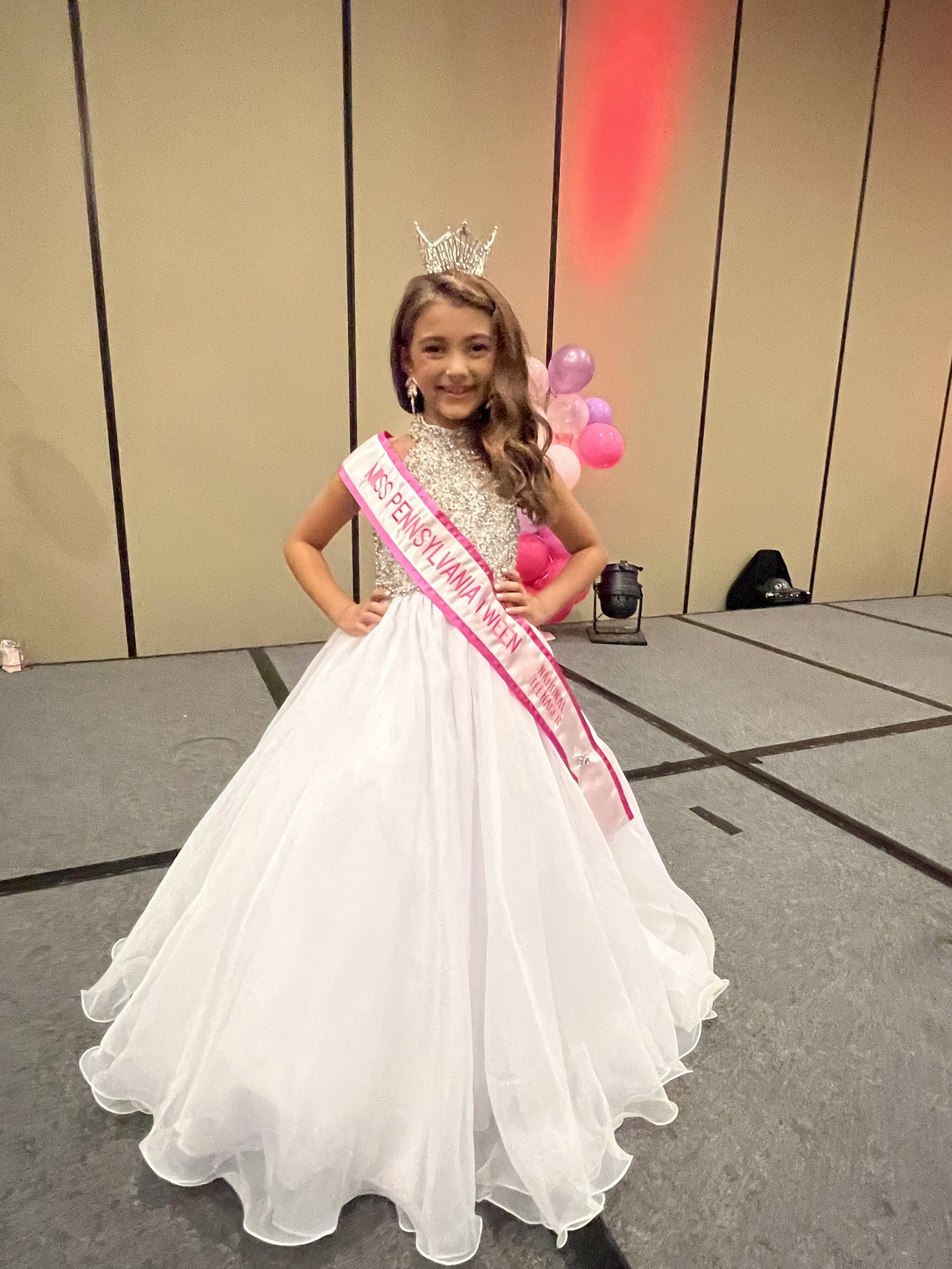 Newly crowned Miss Pennsylvania Tween National Teenager at Tri-State ANTSO pageant