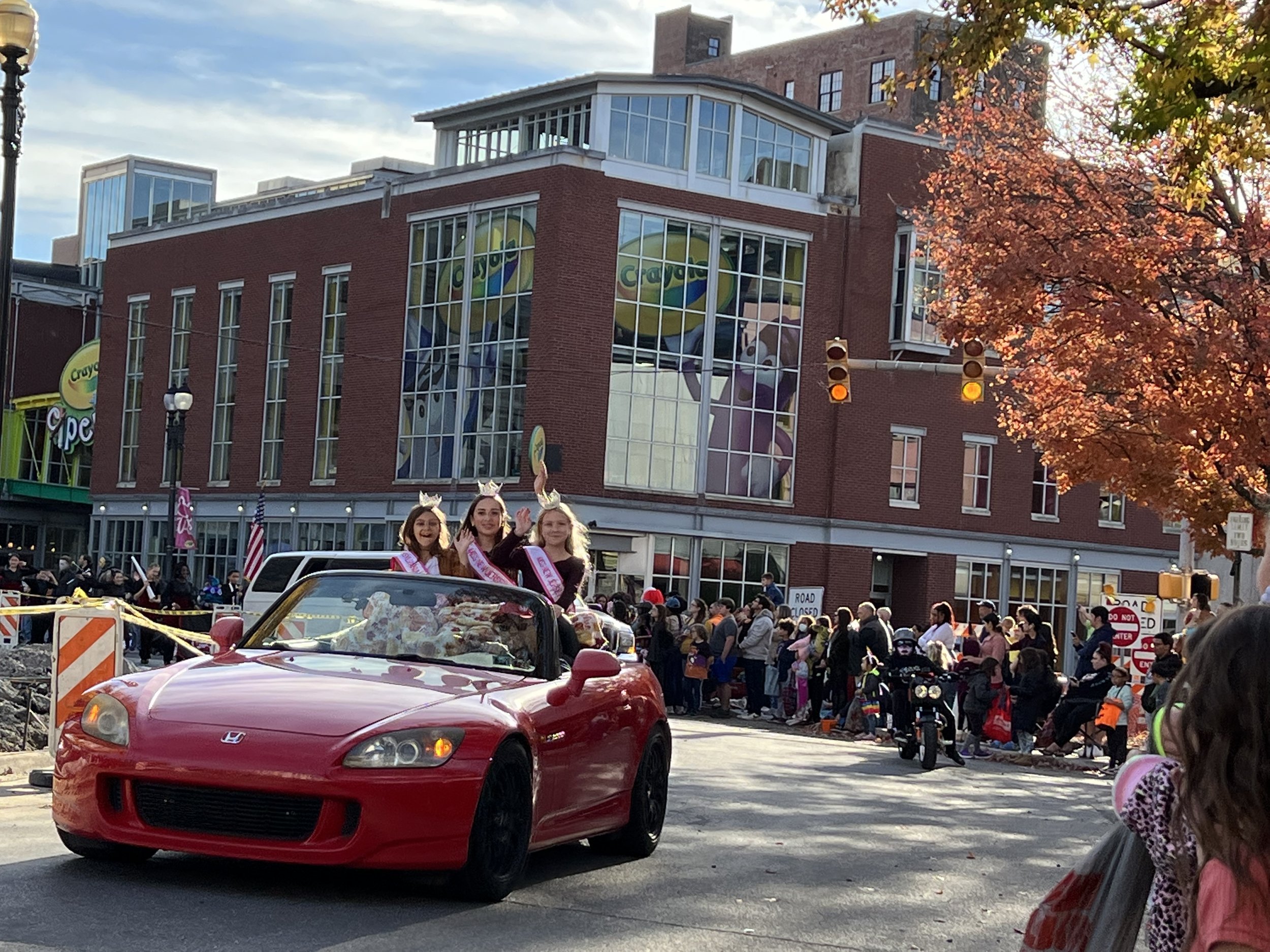 Riding in the Phillipsburg/Easton Halloween Parade. There were so many people!